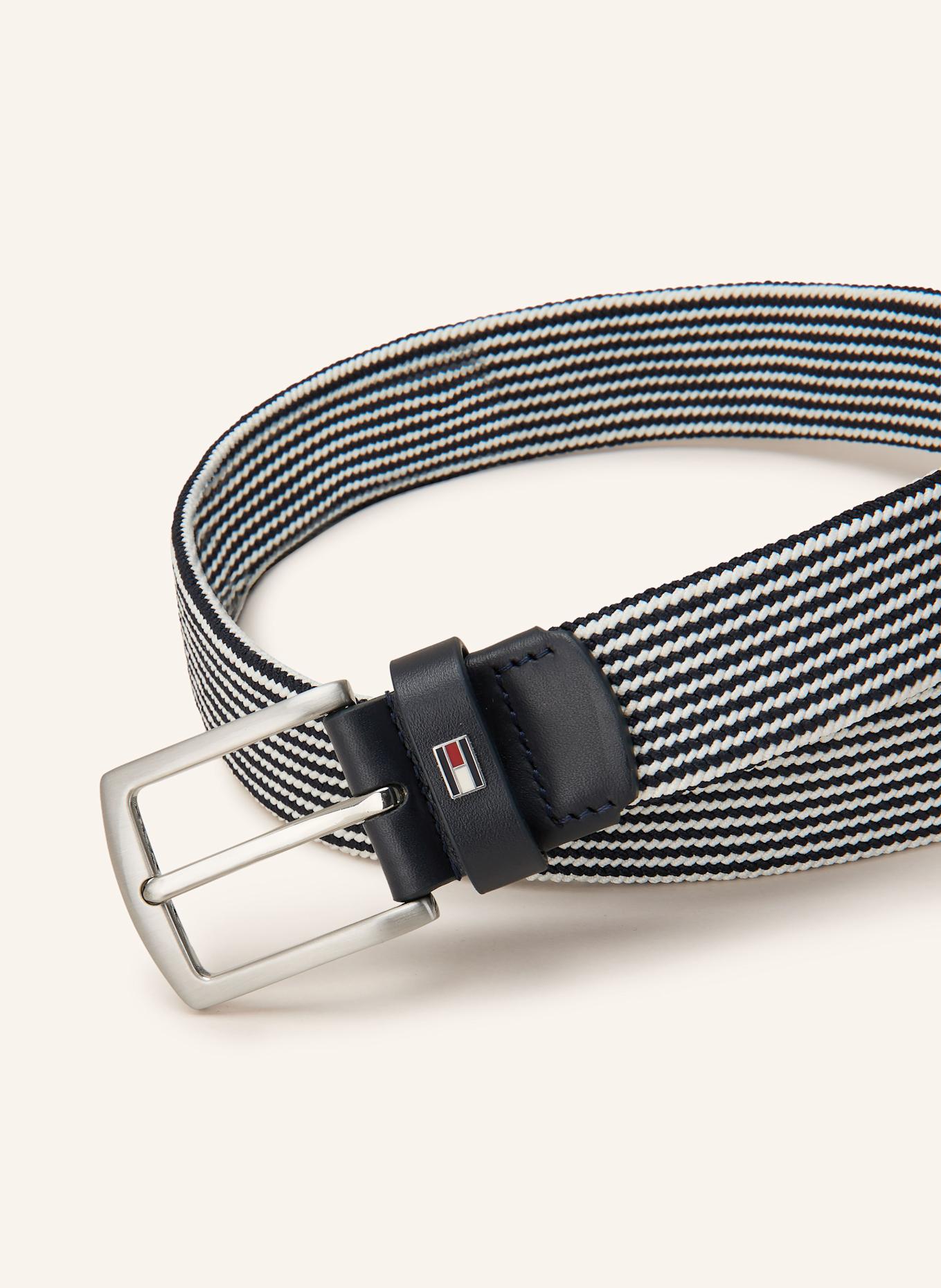 TOMMY HILFIGER Flechtgürtel DENTON: DUNKELBLAU / WEISS