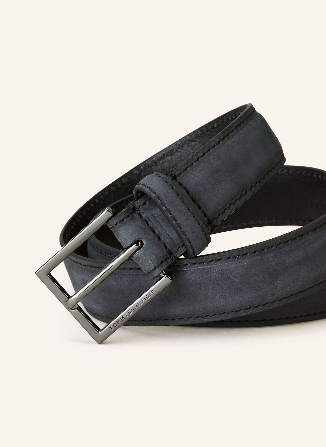 TOMMY HILFIGER Ledergürtel HUDSON: SCHWARZ