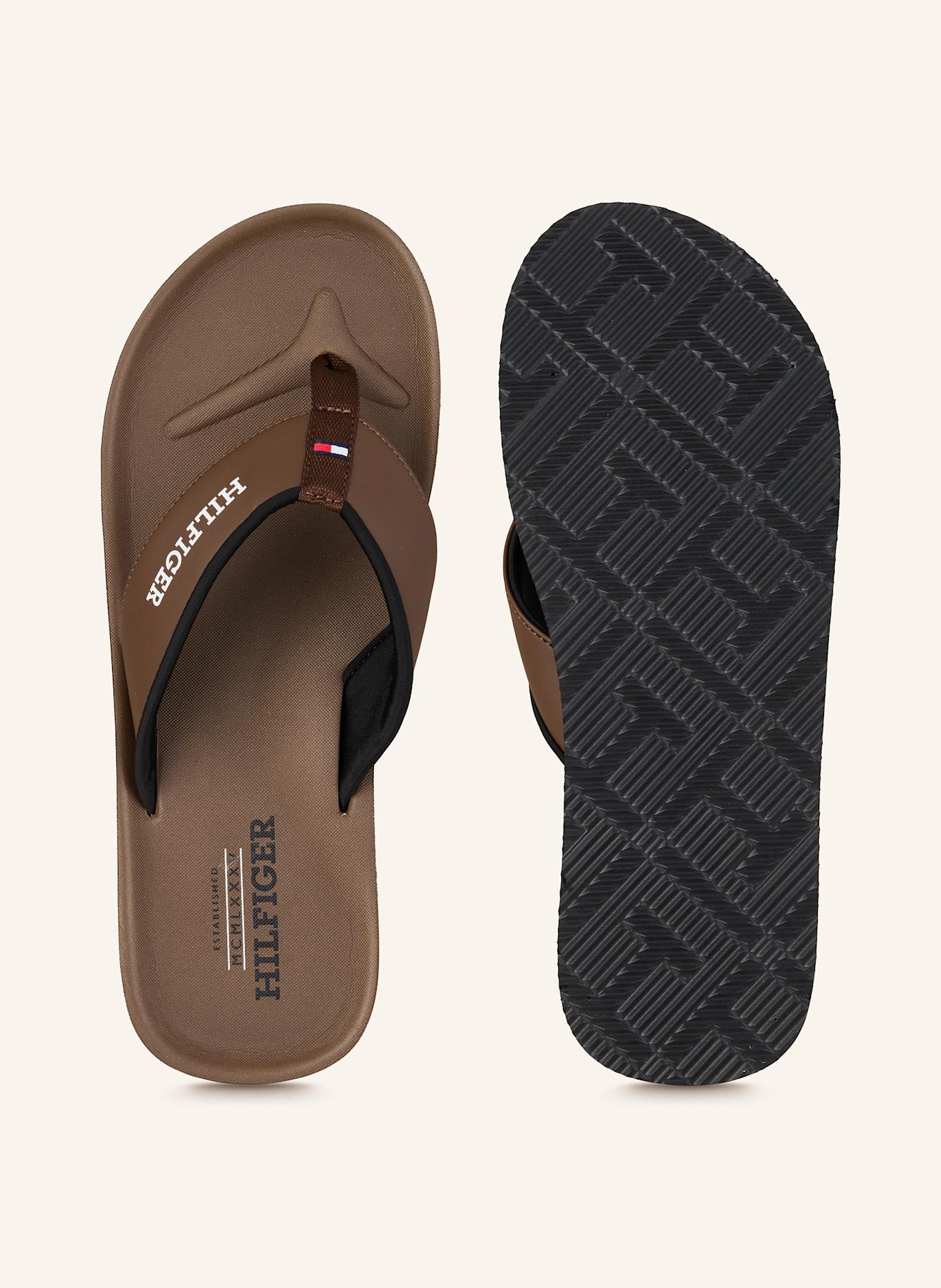 TOMMY HILFIGER séparateur d'orteils: MARRON / NOIR