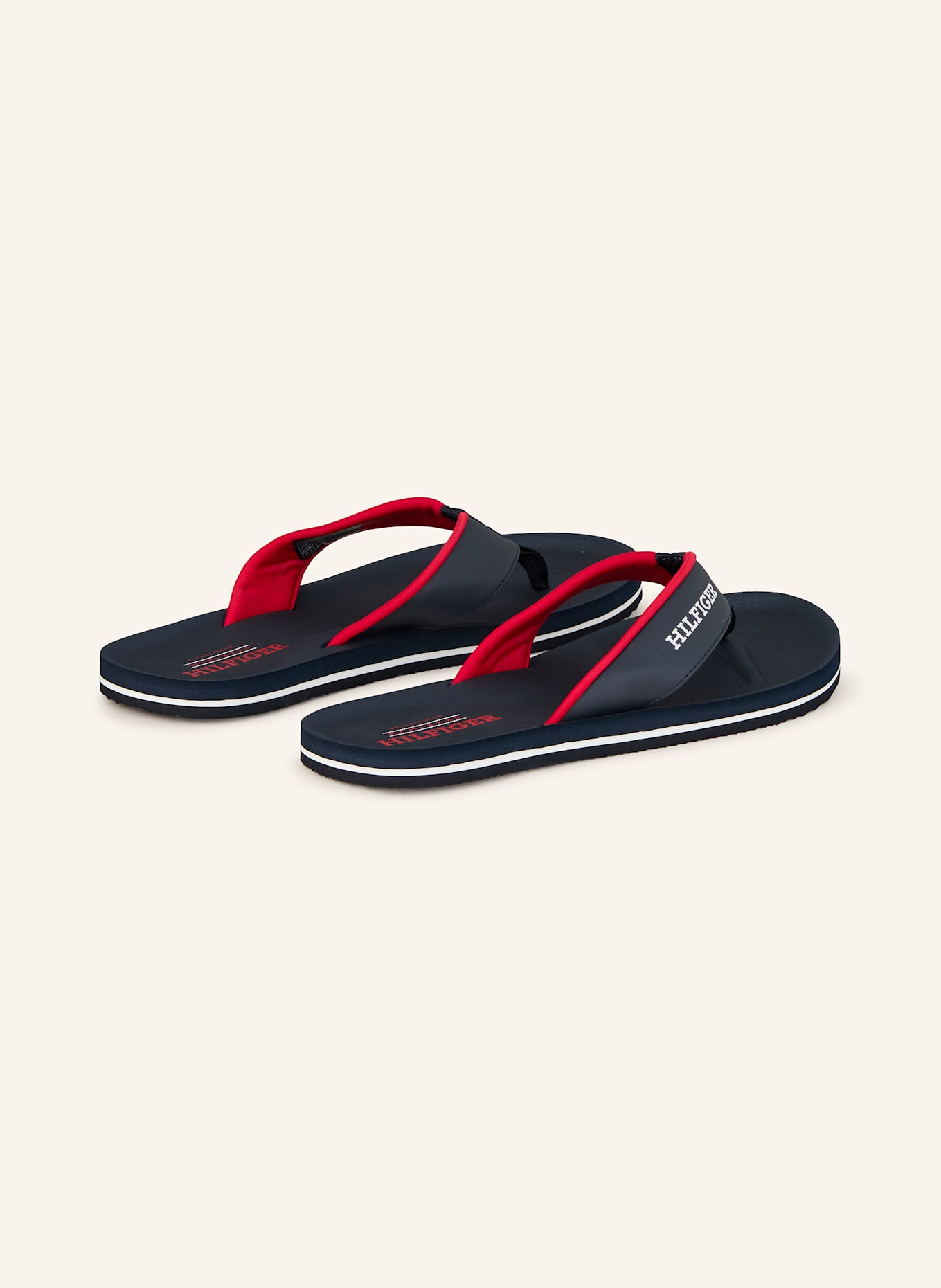 TOMMY HILFIGER Zehentrenner: DUNKELBLAU/ ROT