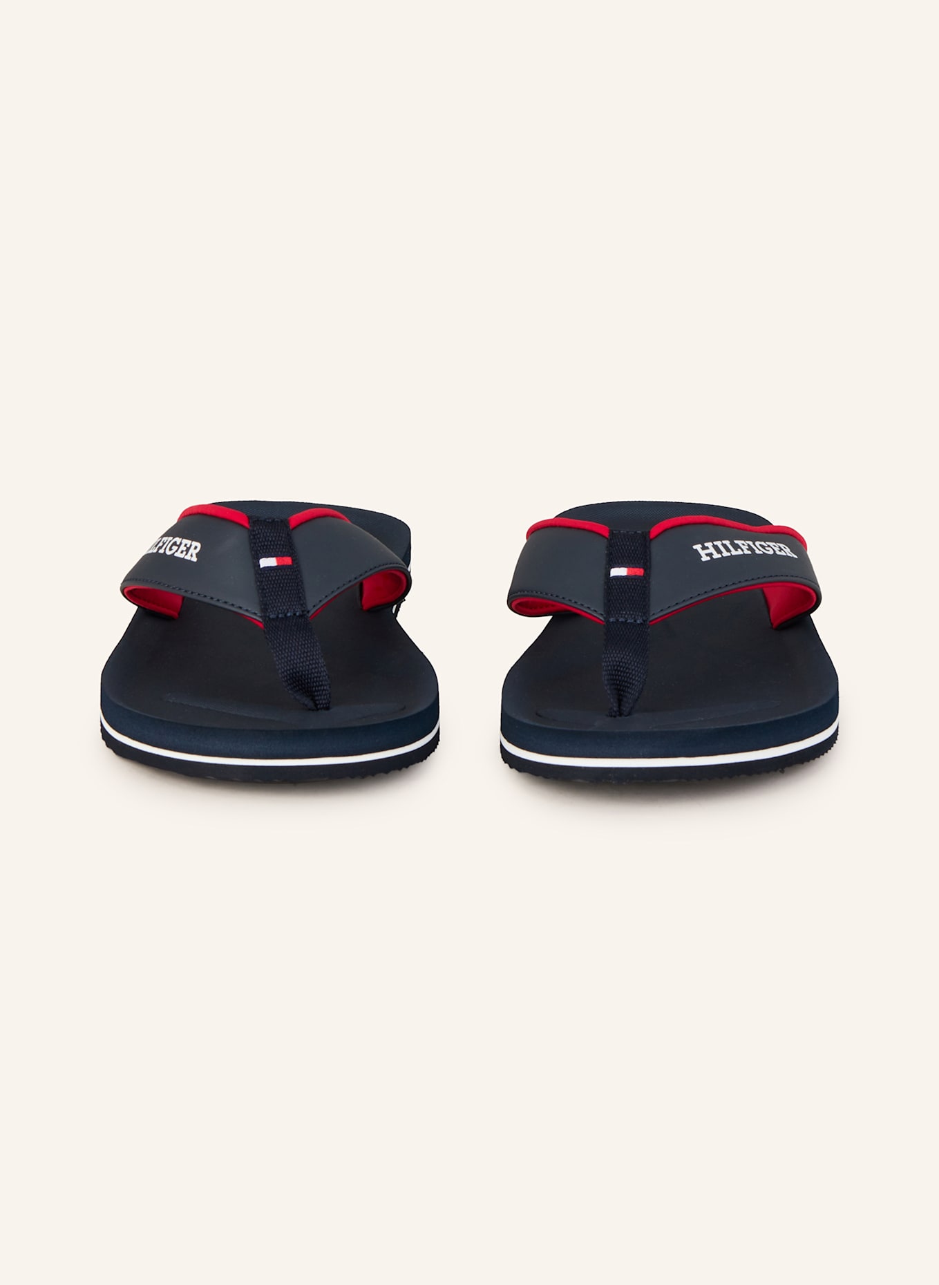 TOMMY HILFIGER Zehentrenner: DUNKELBLAU/ ROT