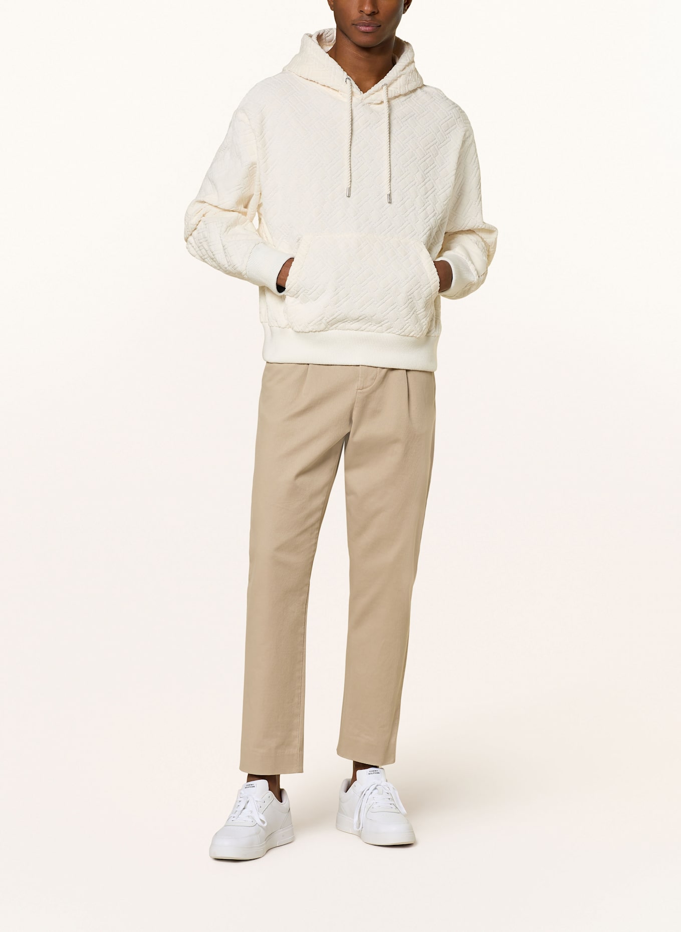 TOMMY HILFIGER Jacquard hoodie: CREAM