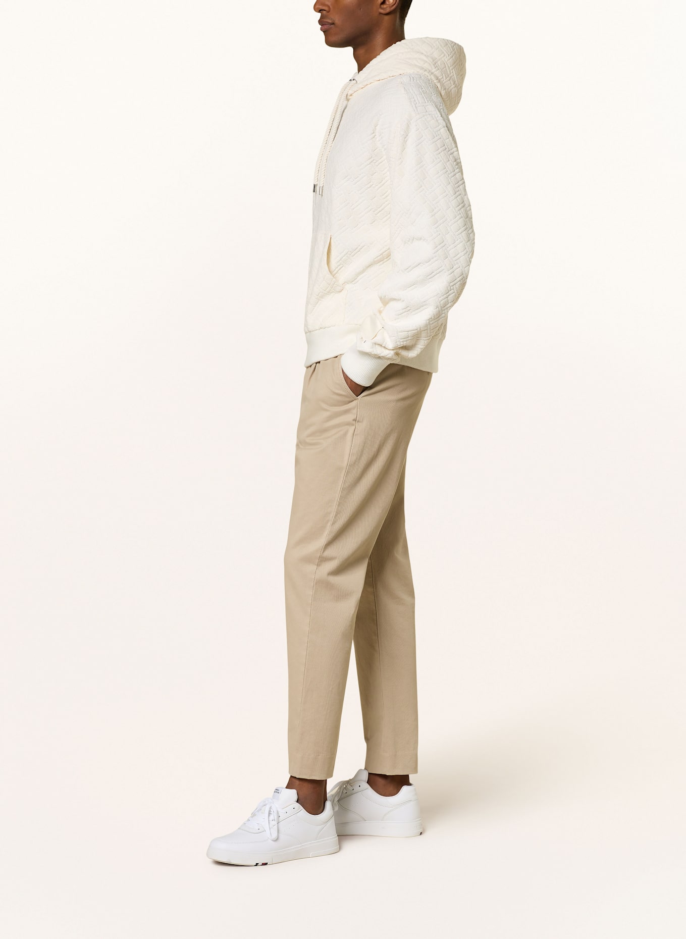 TOMMY HILFIGER Jacquard hoodie: CREAM
