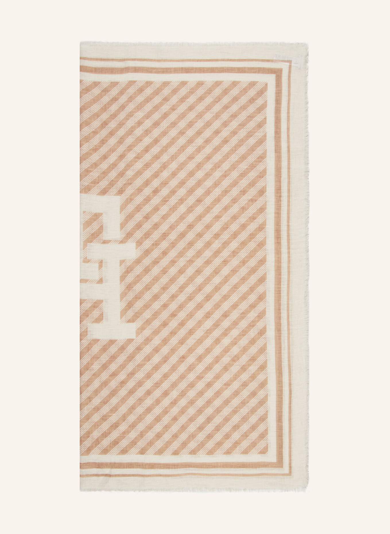 TOMMY HILFIGER Linen scarf: CREAM/ BEIGE