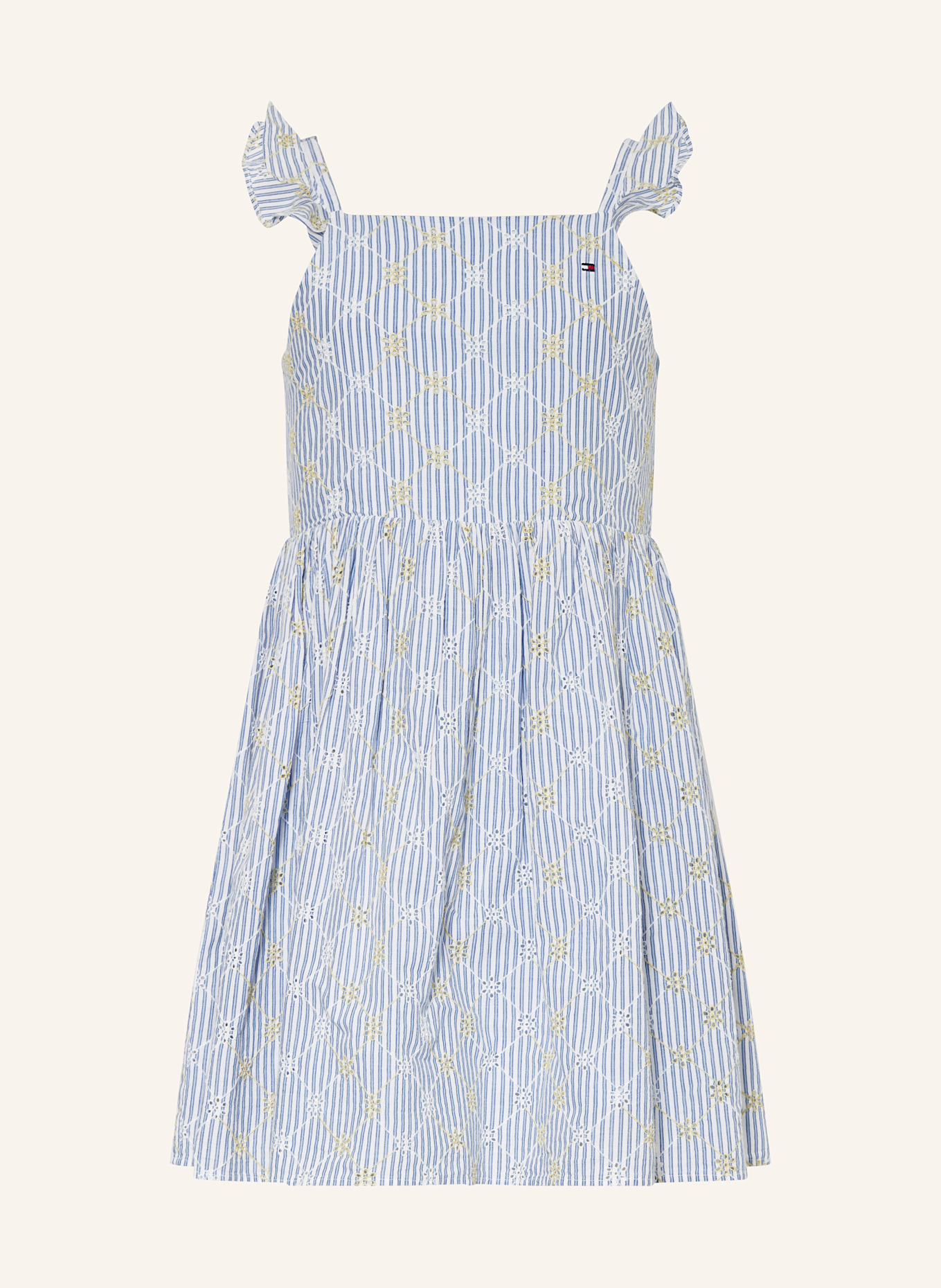 TOMMY HILFIGER Kleid: HELLBLAU/ WEISS/ GELB