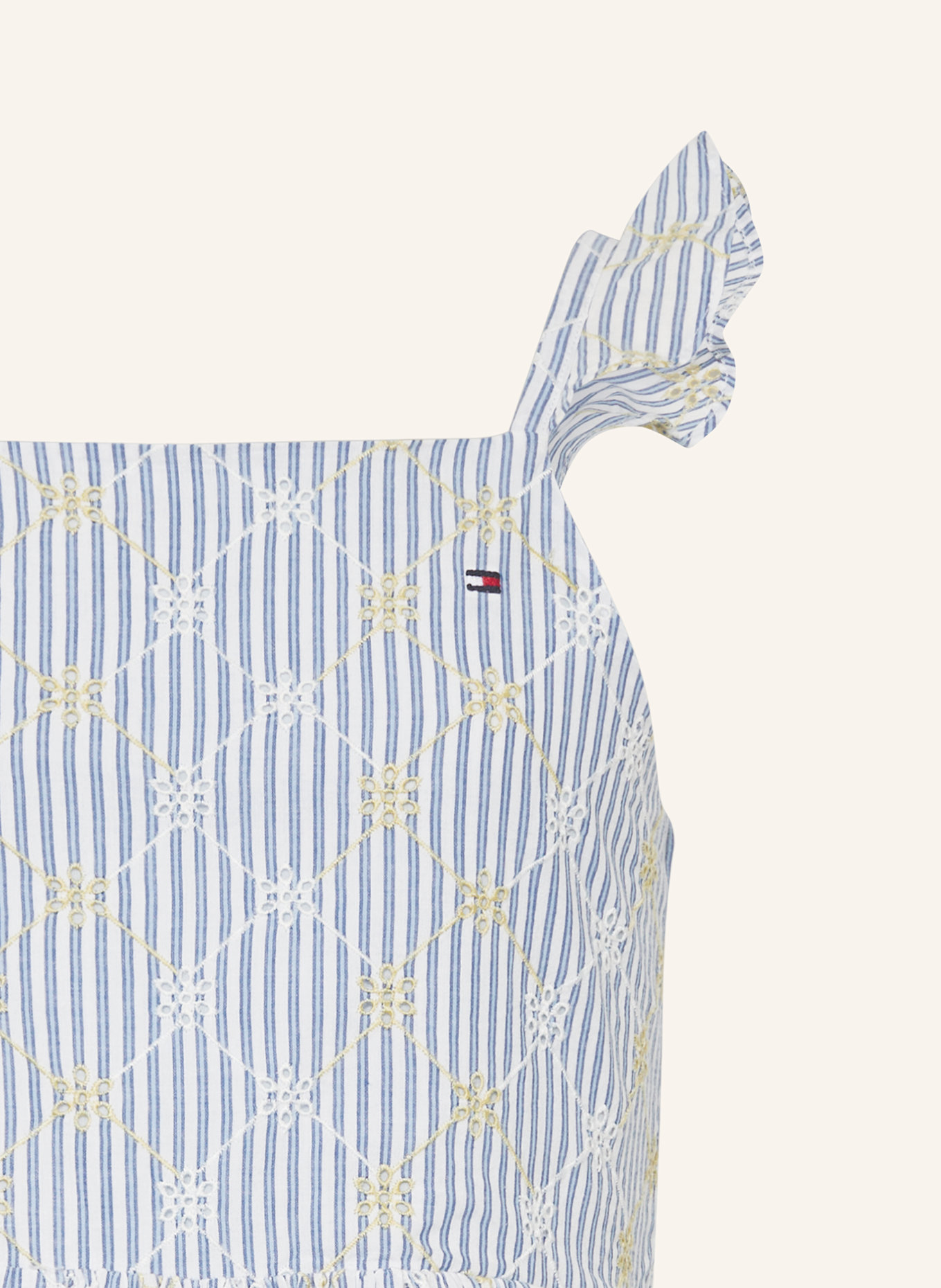 TOMMY HILFIGER Kleid: HELLBLAU/ WEISS/ GELB