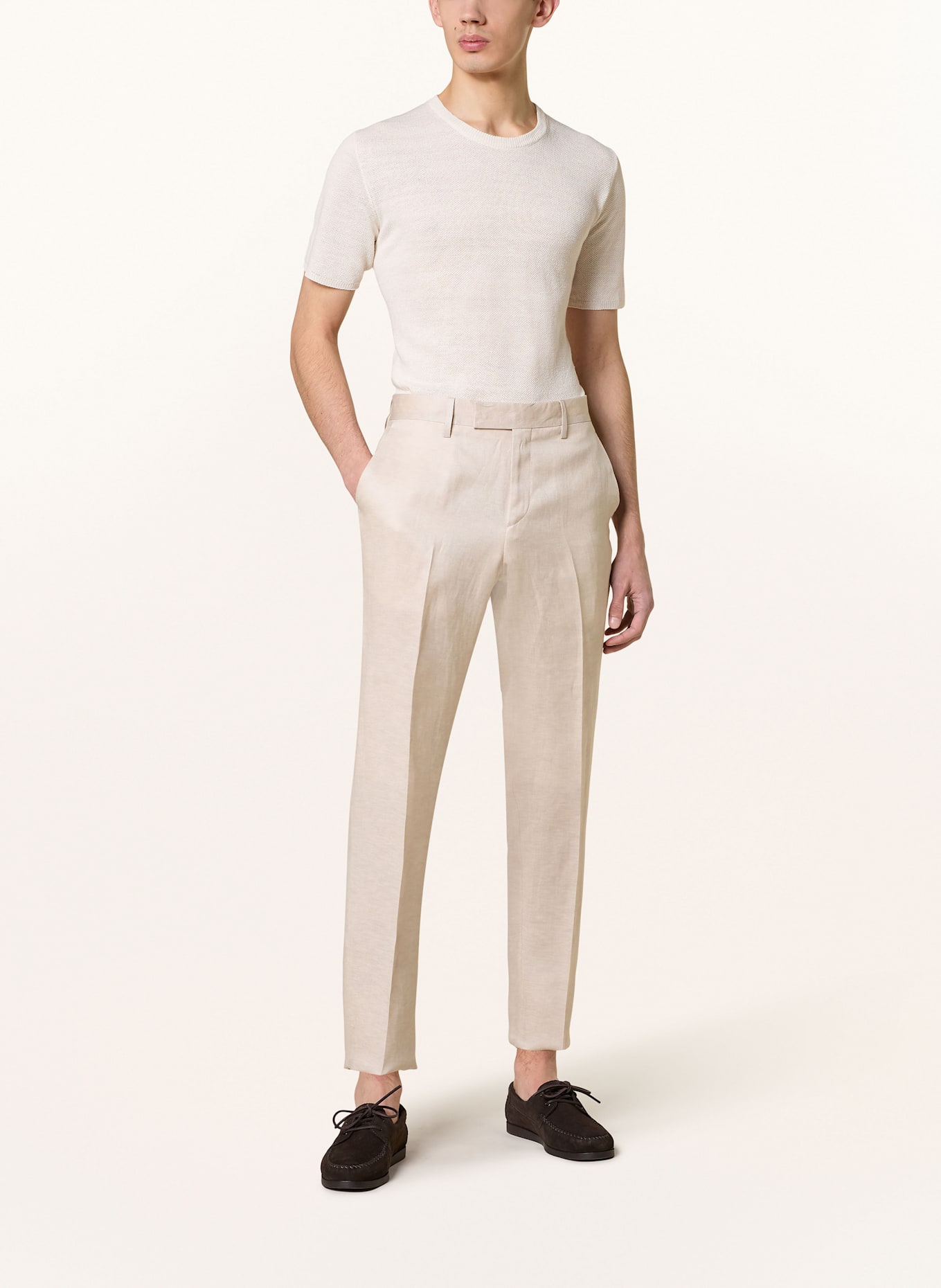 LARDINI ESLYON slim fit suit trousers, Color: 150 BEIGE (Image 3)