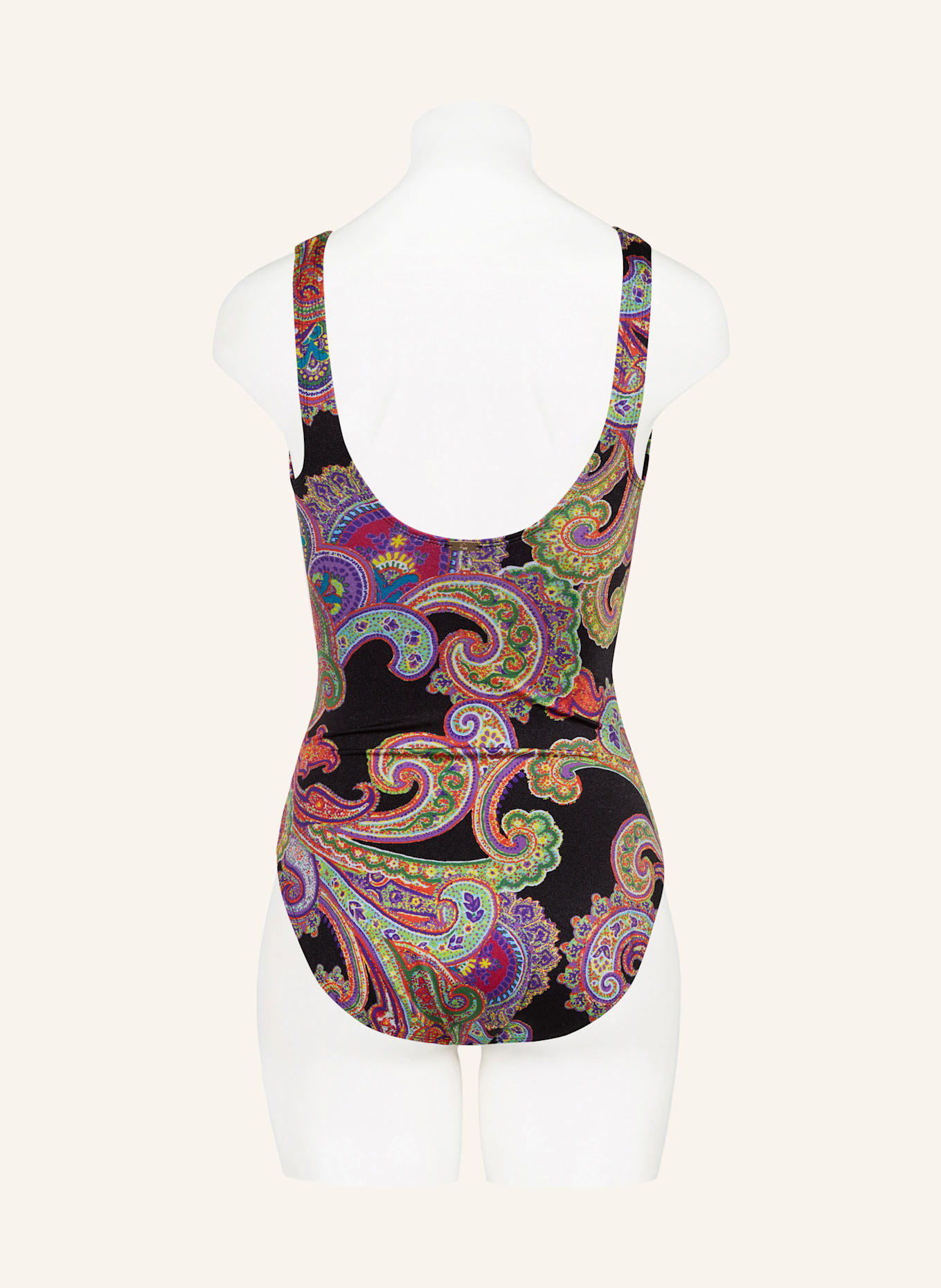 LAUREN RALPH LAUREN Badeanzug BORDADO PAISLEY: SCHWARZ/ HELLGRÜN/ LILA