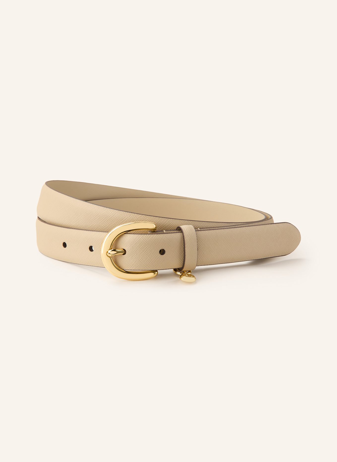 LAUREN RALPH LAUREN Leather belt: BEIGE