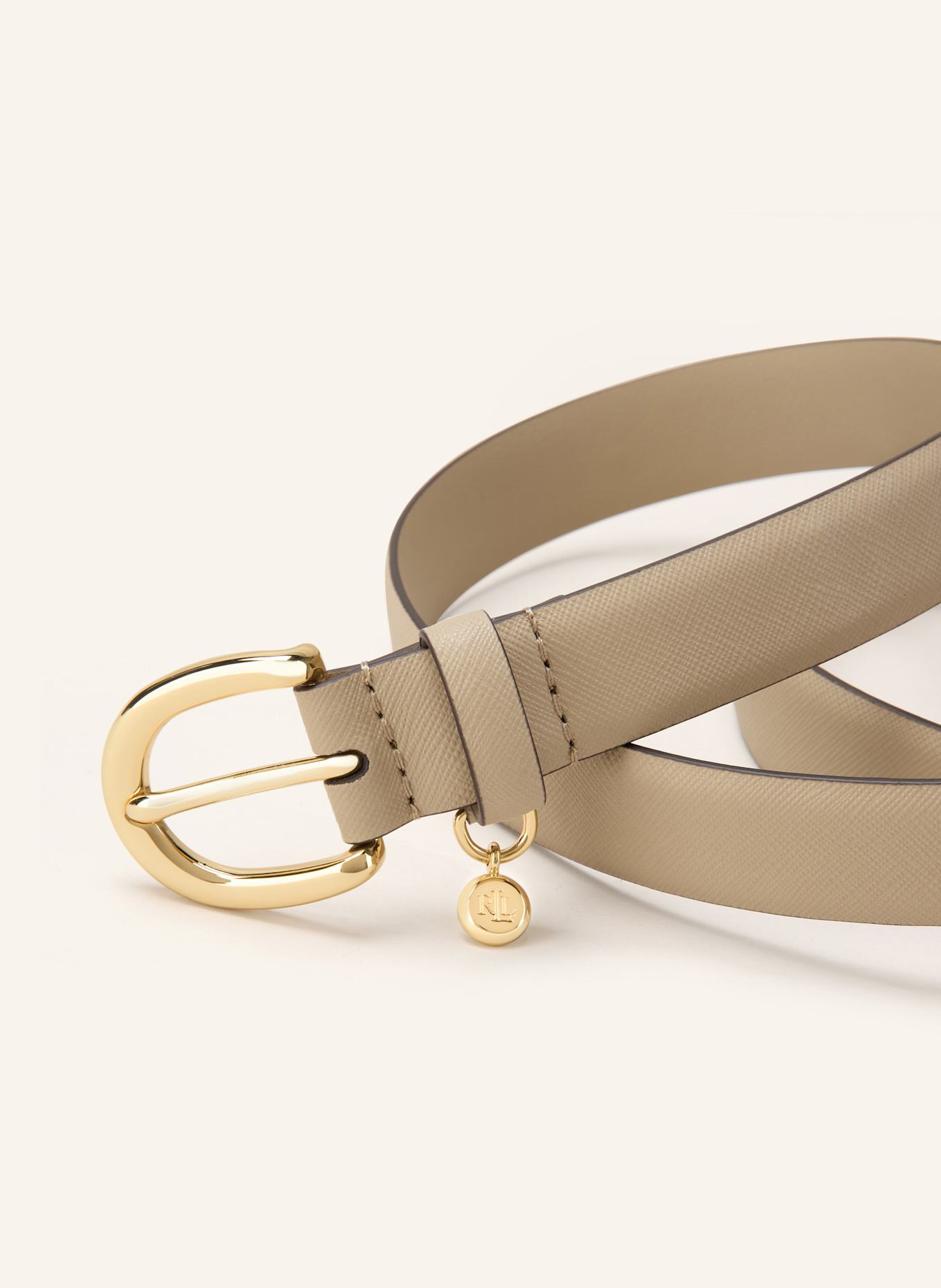 LAUREN RALPH LAUREN Leather belt: BEIGE