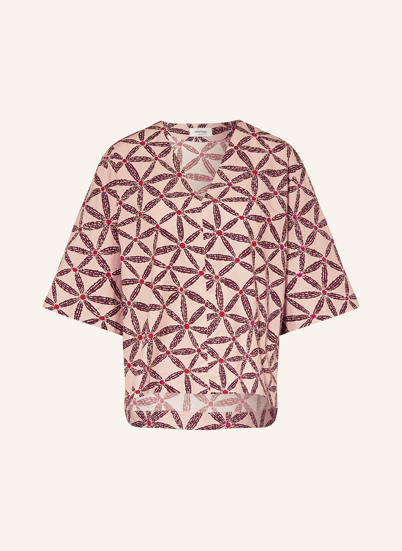 ottod'ame Blusenshirt AYN: ROSÉ/ DUNKELBRAUN/ ROT