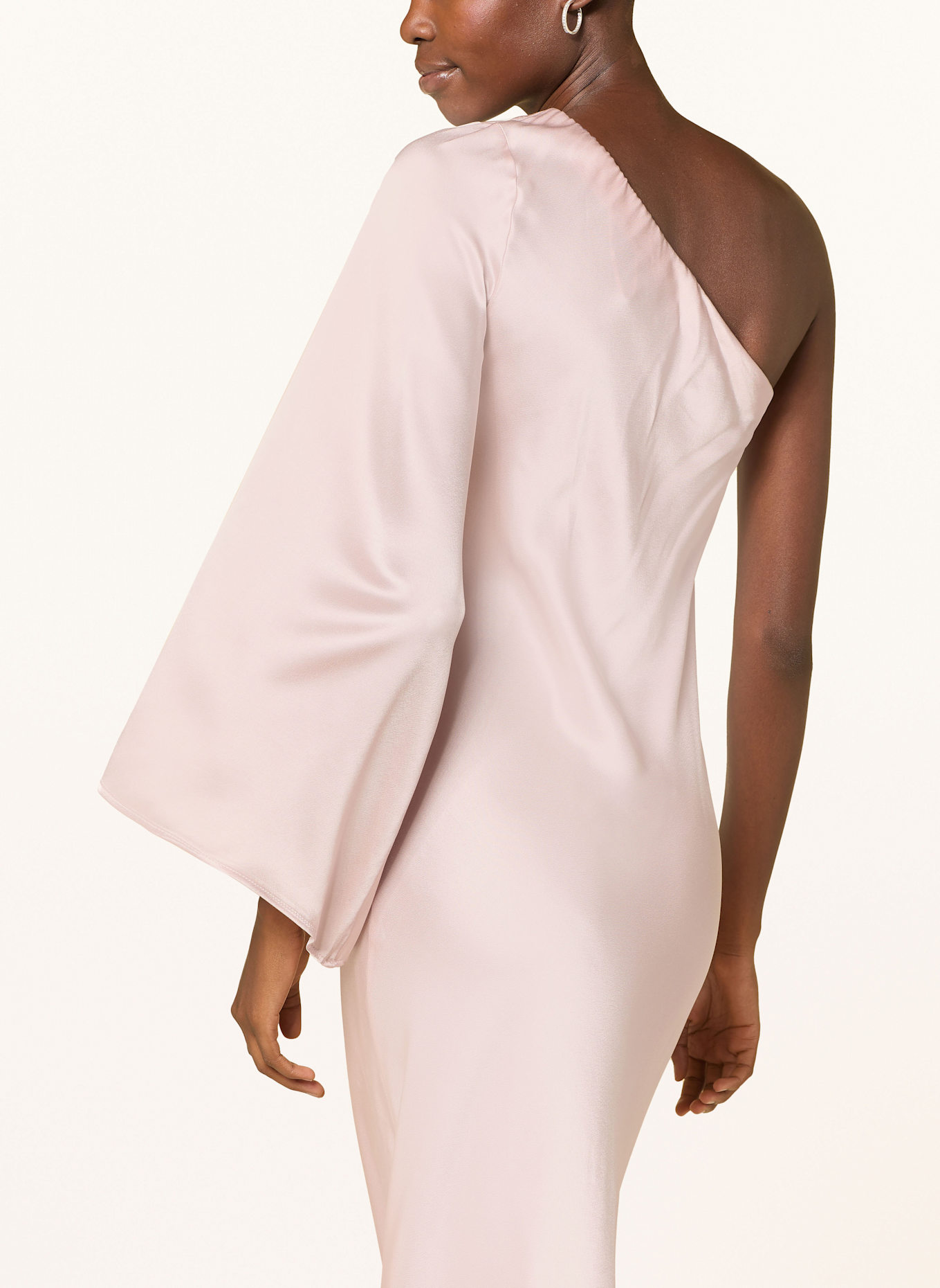 ottod'ame One-Shoulder-Kleid aus Satin: HELLROSA