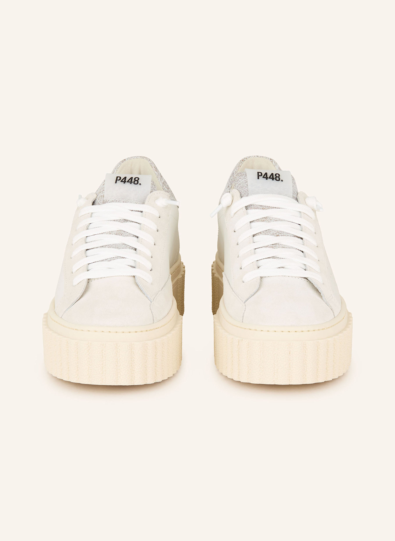 P448 Sneaker: ECRU / BEIGE / SILBER