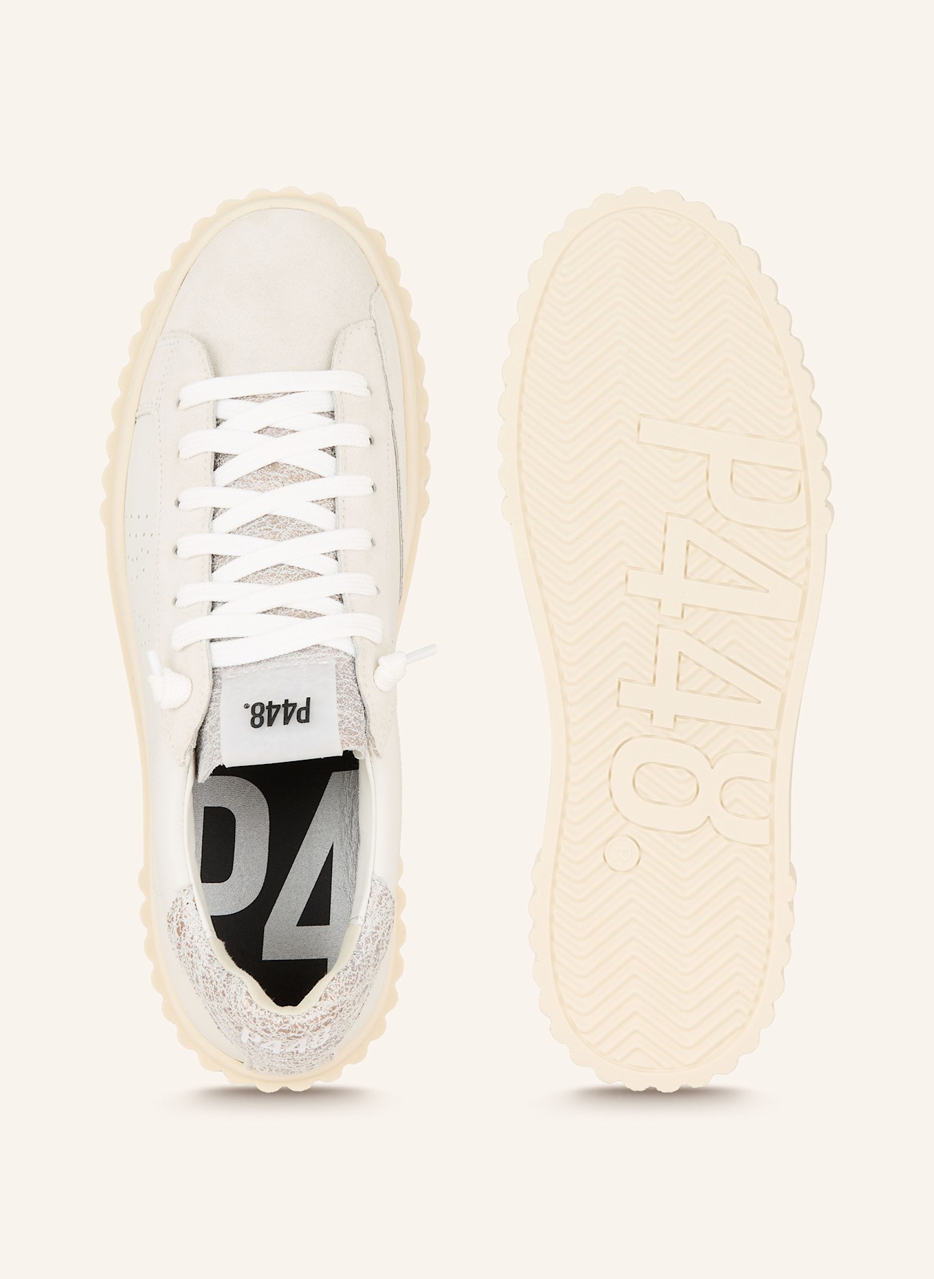 P448 Sneaker: ECRU / BEIGE / SILBER