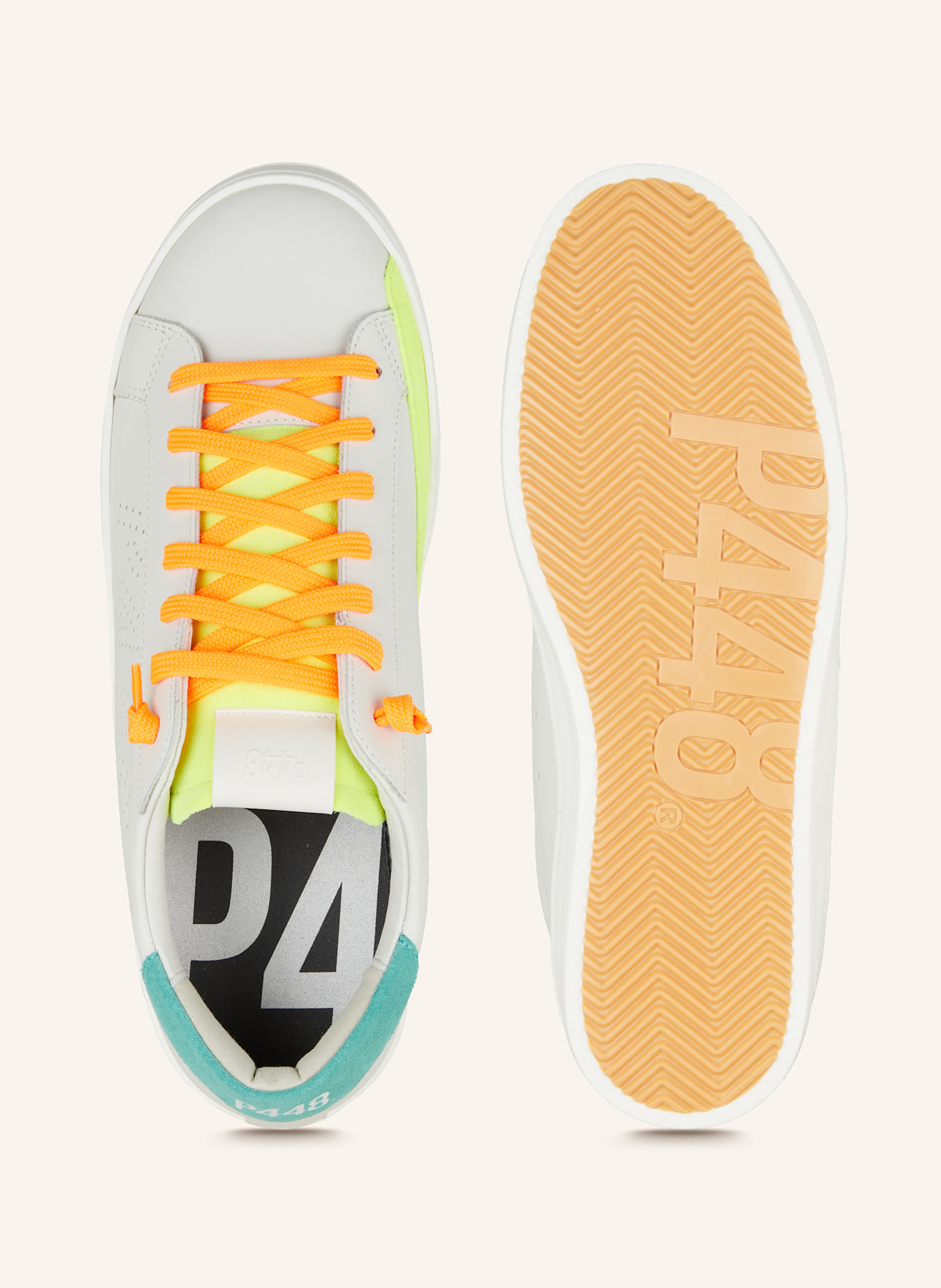 P448 Sneakers JOHN: WHITE / NEON YELLOW / GREEN