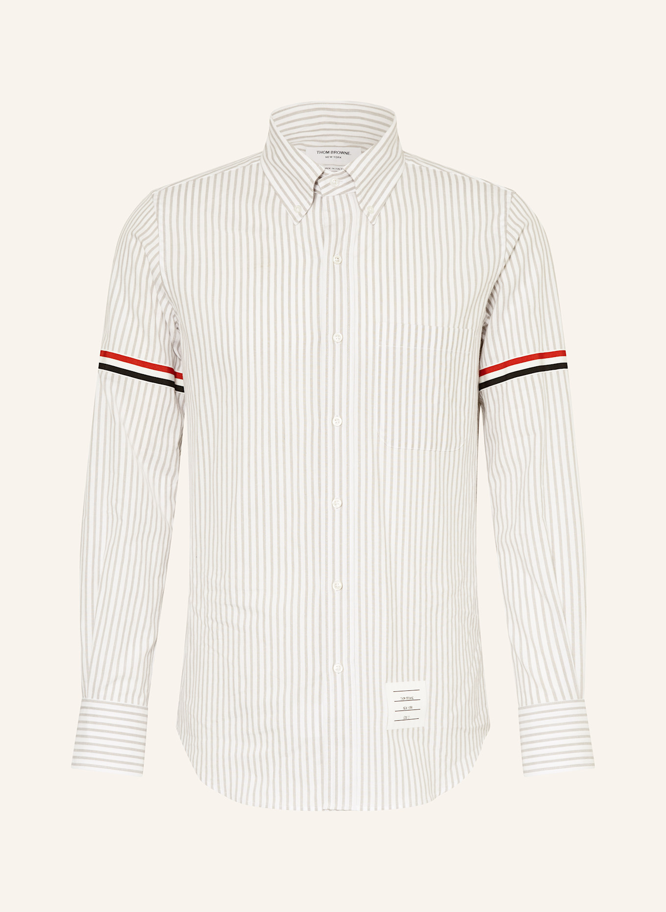 THOM BROWNE. Hemd Regular Fit: WEISS / GRAU