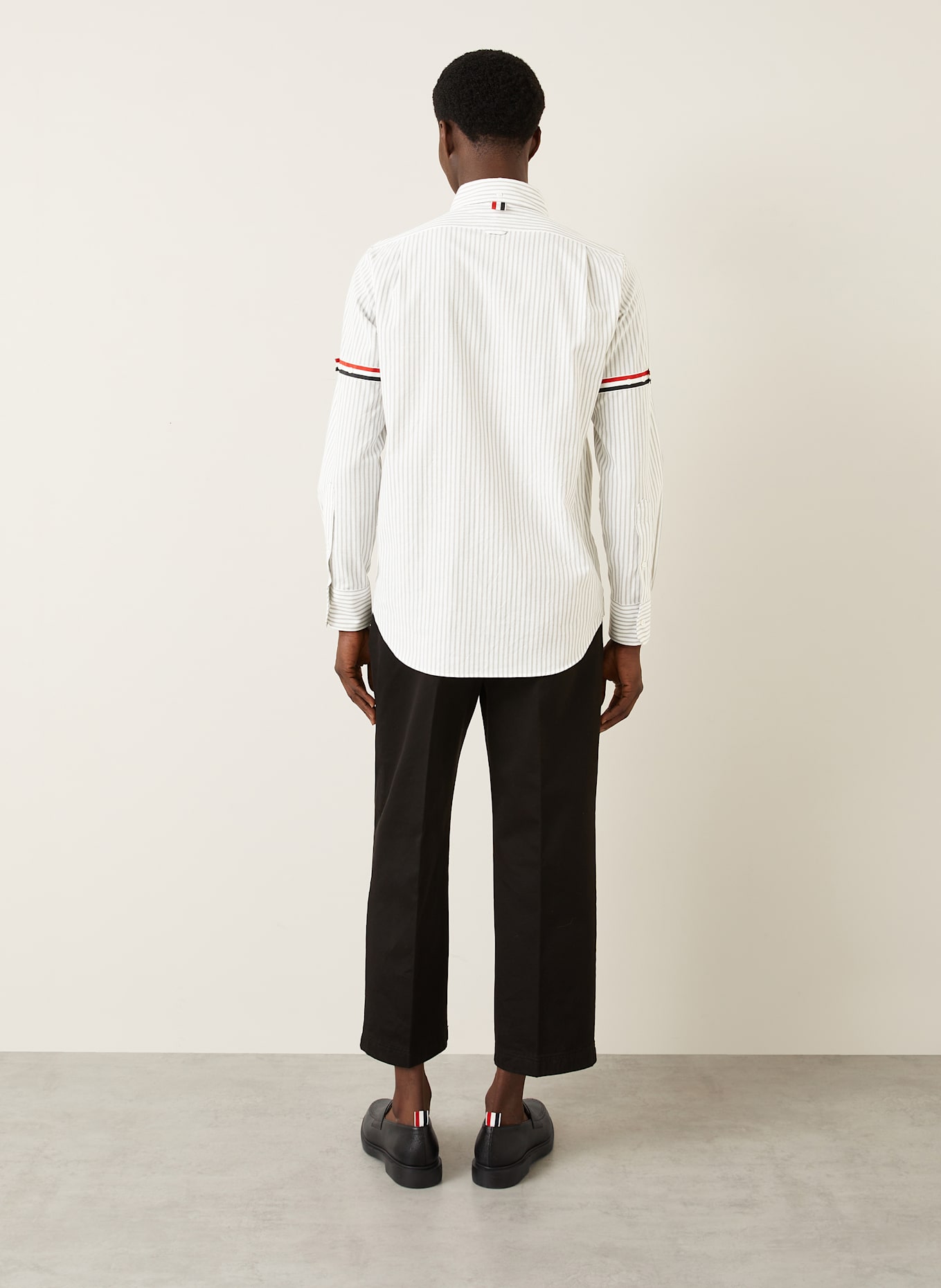 THOM BROWNE. Hemd Regular Fit: WEISS / GRAU