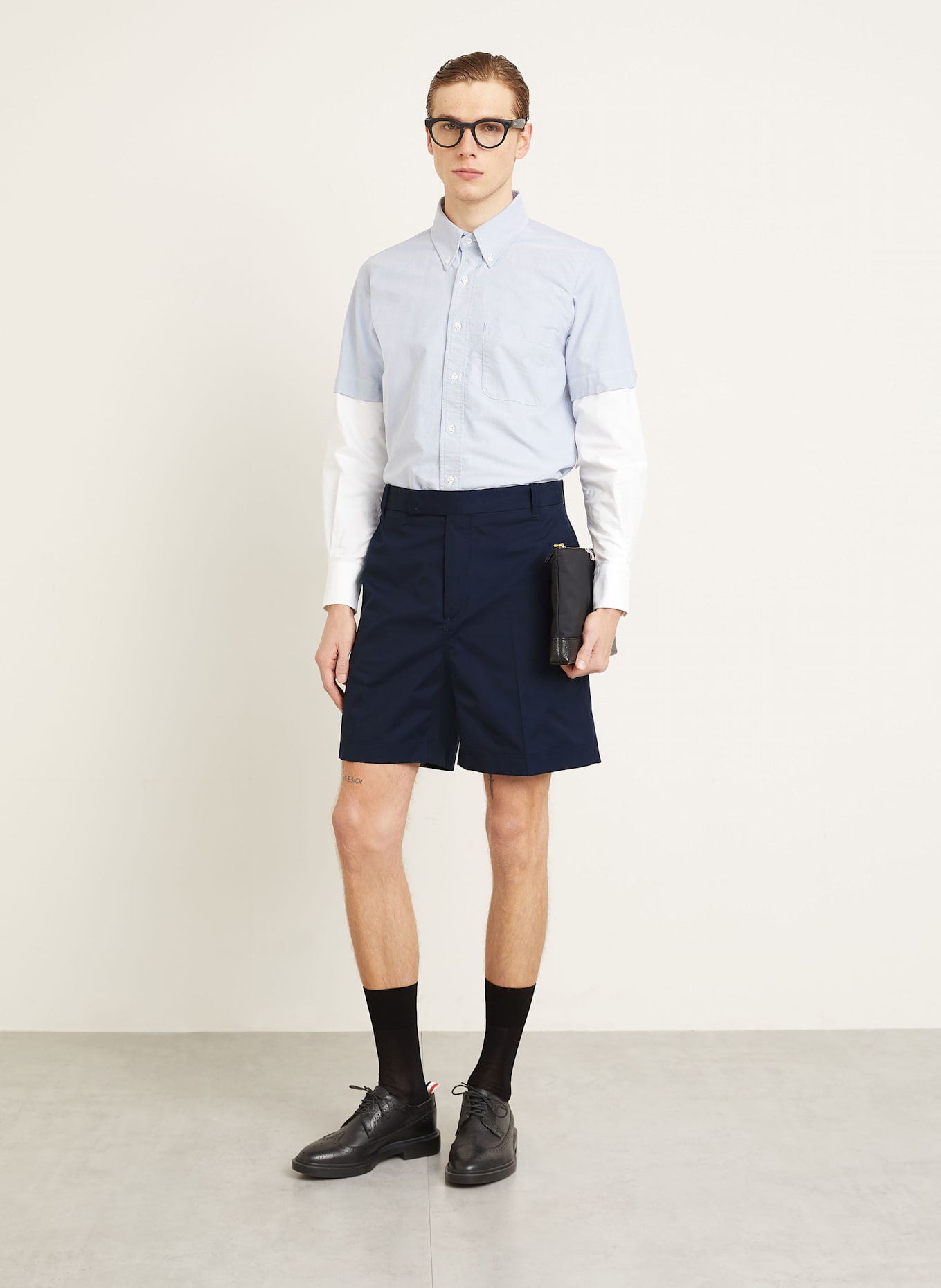 THOM BROWNE. Chinoshorts Extra Slim Fit: DUNKELBLAU