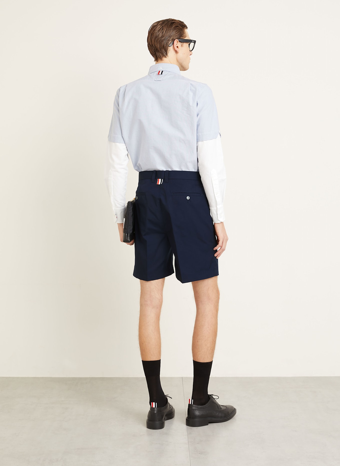 THOM BROWNE. Chinoshorts Extra Slim Fit: DUNKELBLAU