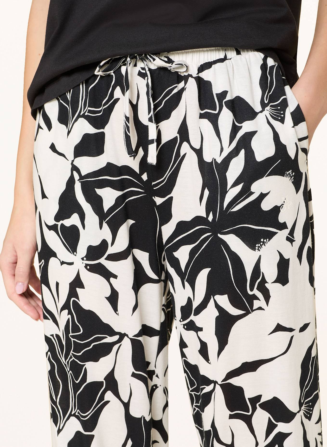 Marc O'Polo Pajama pants: BLACK/ WHITE