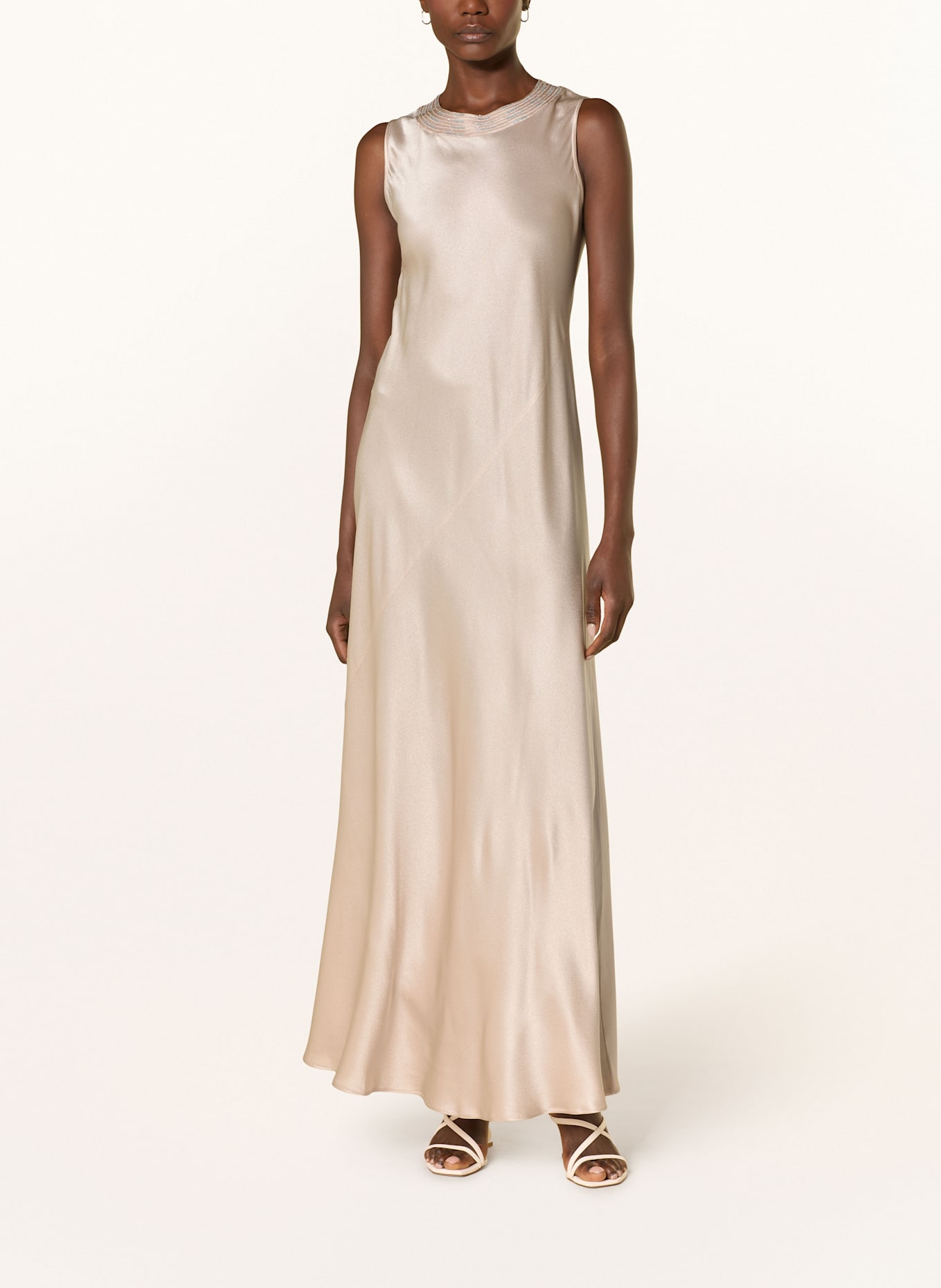 ANTONELLI firenze Abendkleid NARA mit Pailletten und Seide: ROSÉ
