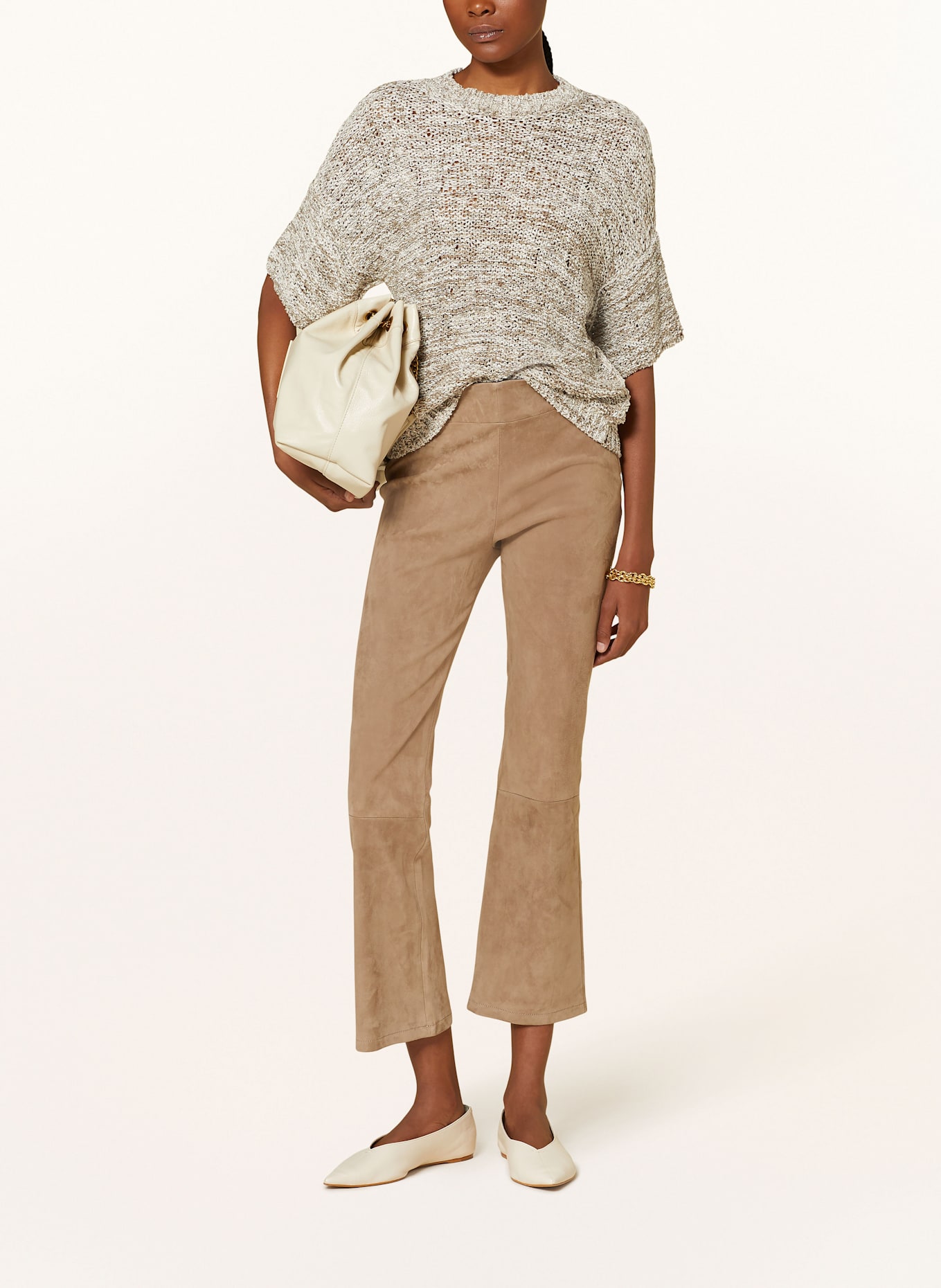 ANTONELLI firenze Úpletové tričko BUNNY: ČERNOŠEDÁ / KRÉMOVÁ