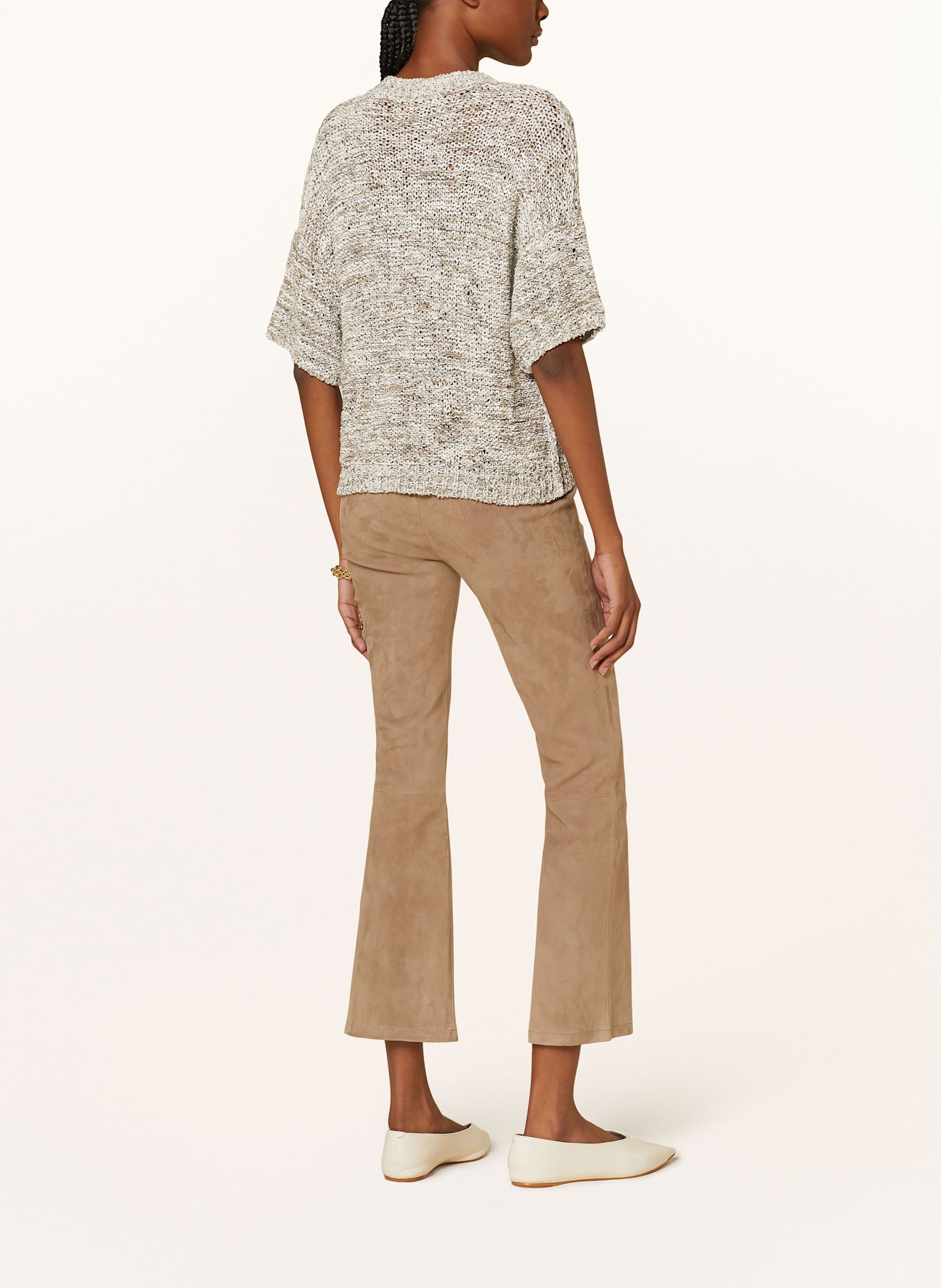 ANTONELLI firenze Úpletové tričko BUNNY: ČERNOŠEDÁ / KRÉMOVÁ