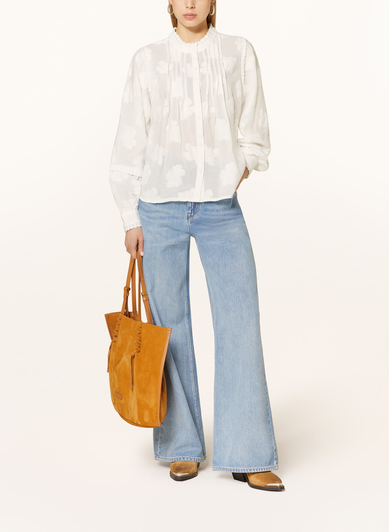 ROUGE VILA Bluse mit Spitze: WEISS