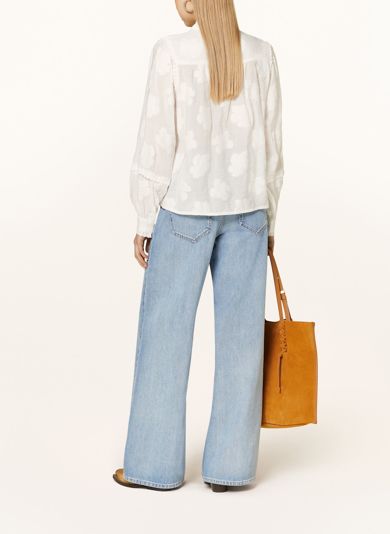 ROUGE VILA Bluse mit Spitze: WEISS