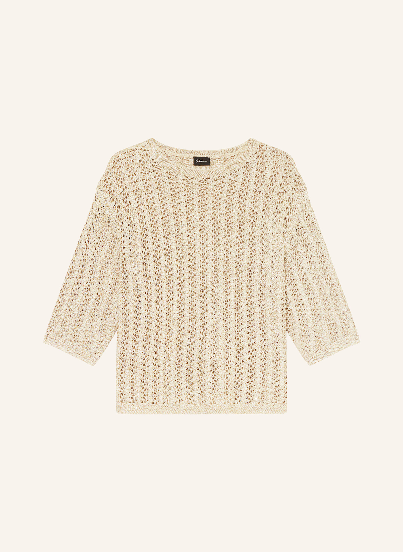 s.Oliver BLACK LABEL Pull à manches 3/4 et paillettes: BEIGE