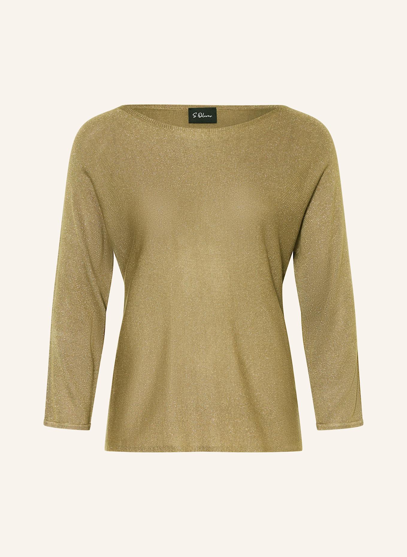 s.Oliver BLACK LABEL Sweater with glitter thread: OLIVE