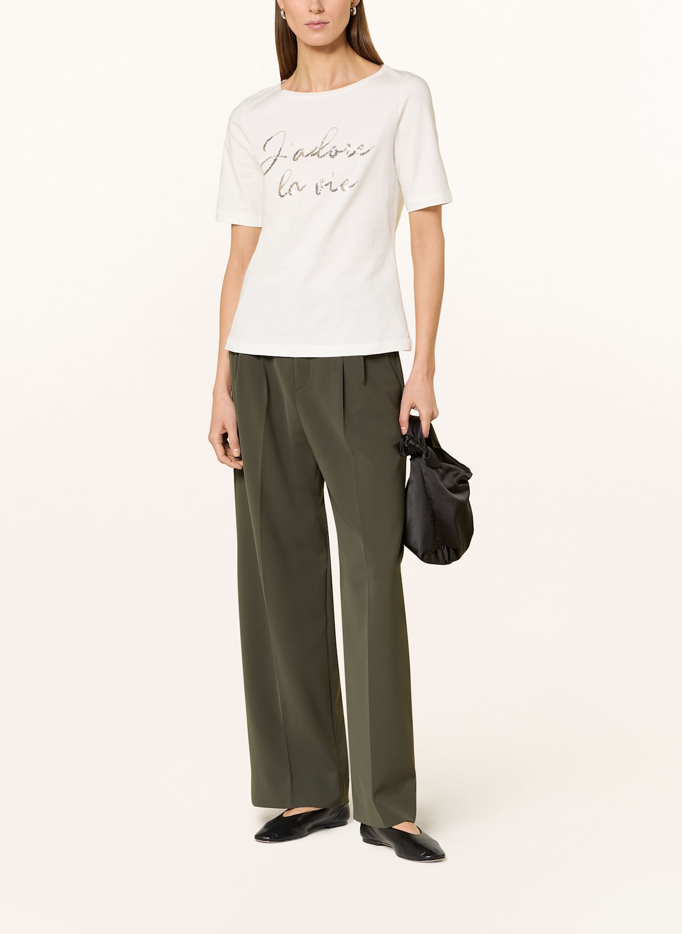 s.Oliver BLACK LABEL T-shirt with sequins: WHITE