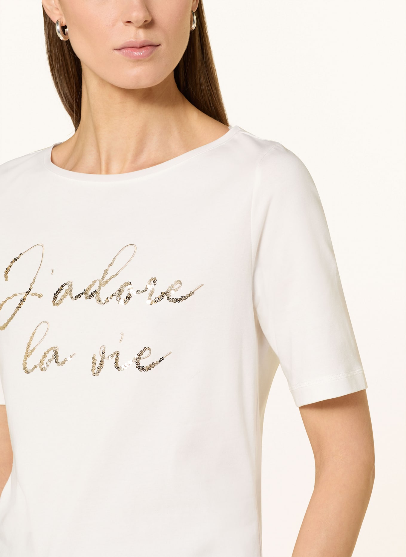 s.Oliver BLACK LABEL T-shirt with sequins: WHITE