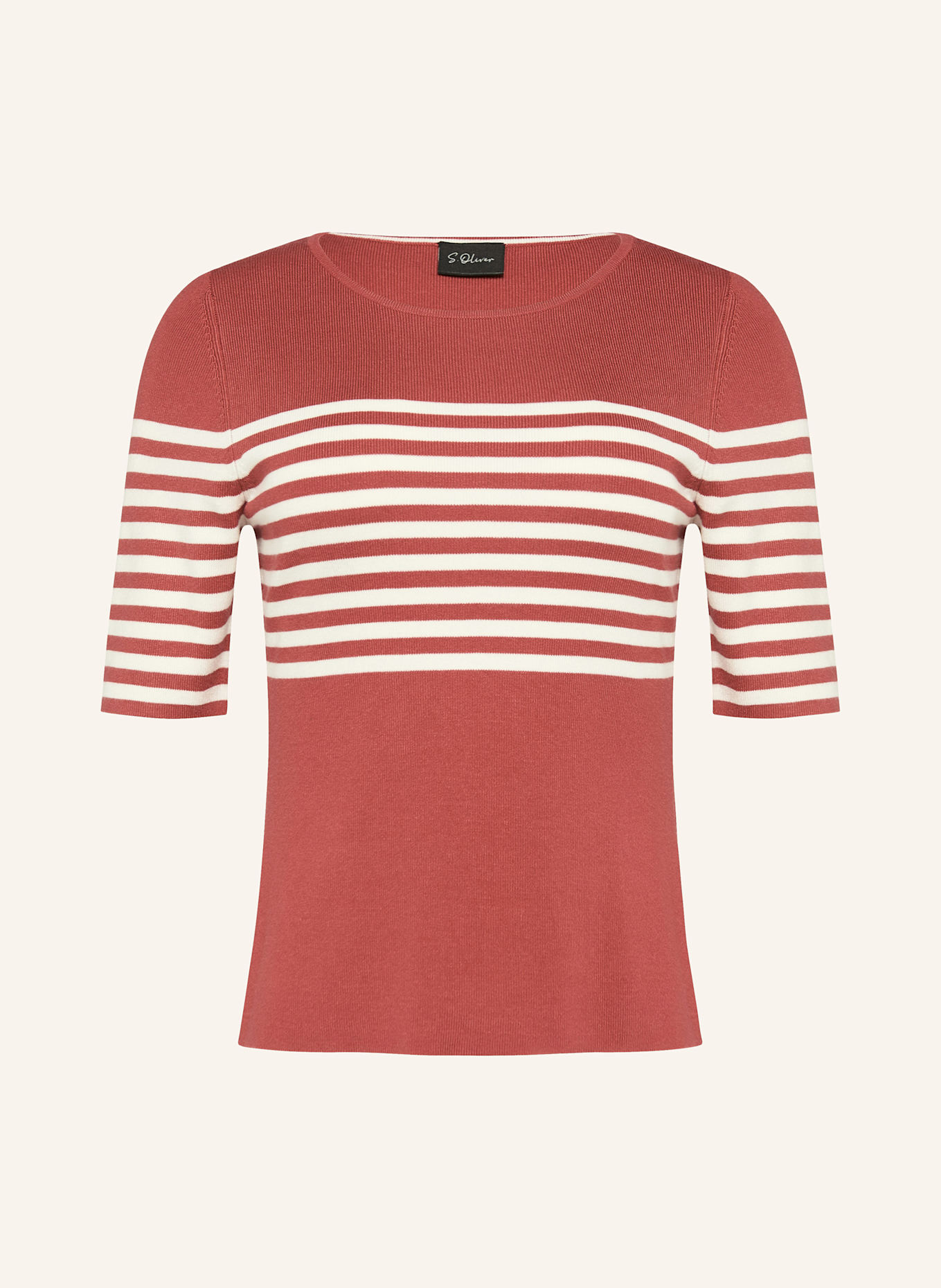 s.Oliver BLACK LABEL Strickshirt: ROT / WEISS