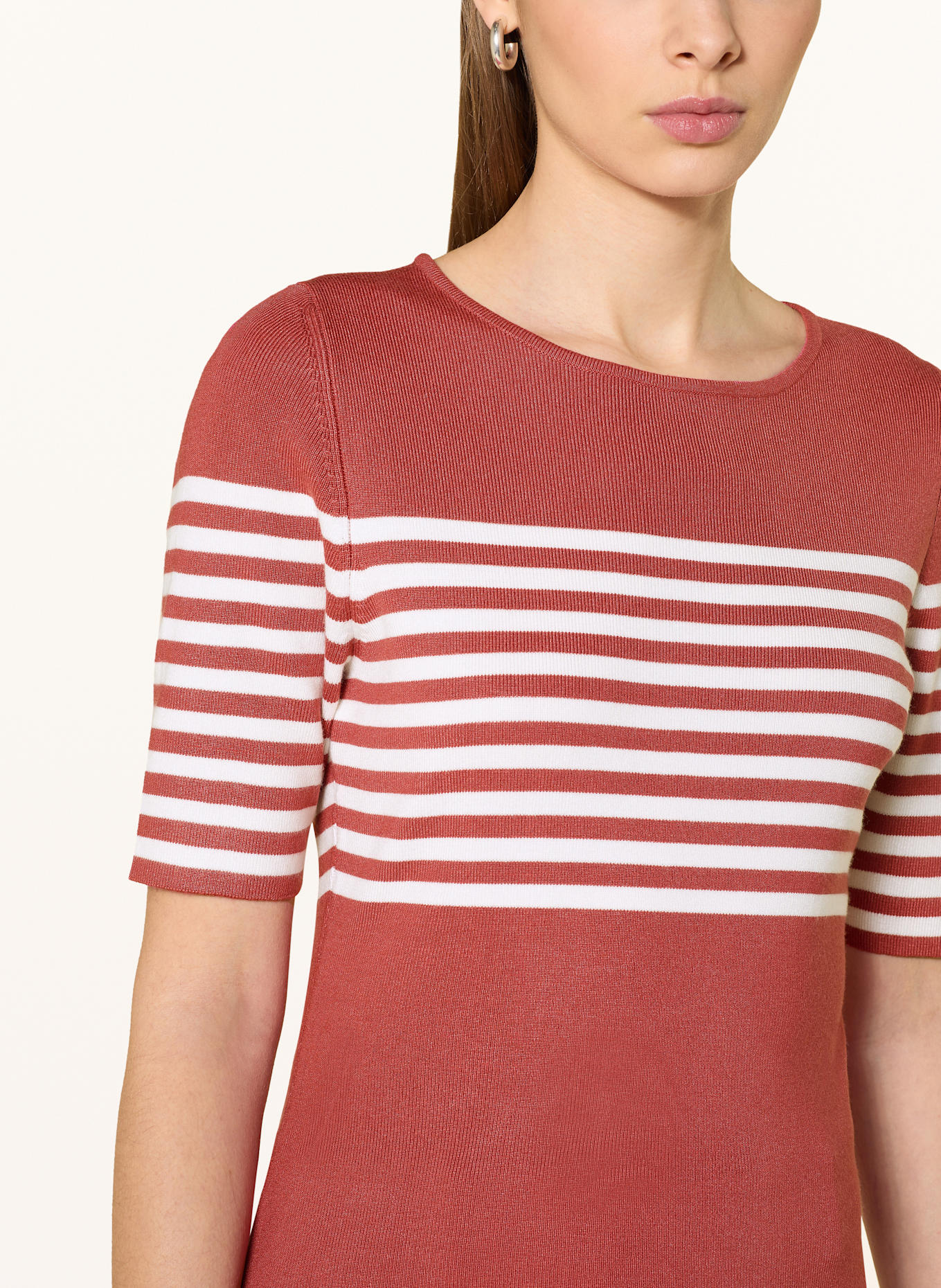 s.Oliver BLACK LABEL Strickshirt: ROT / WEISS