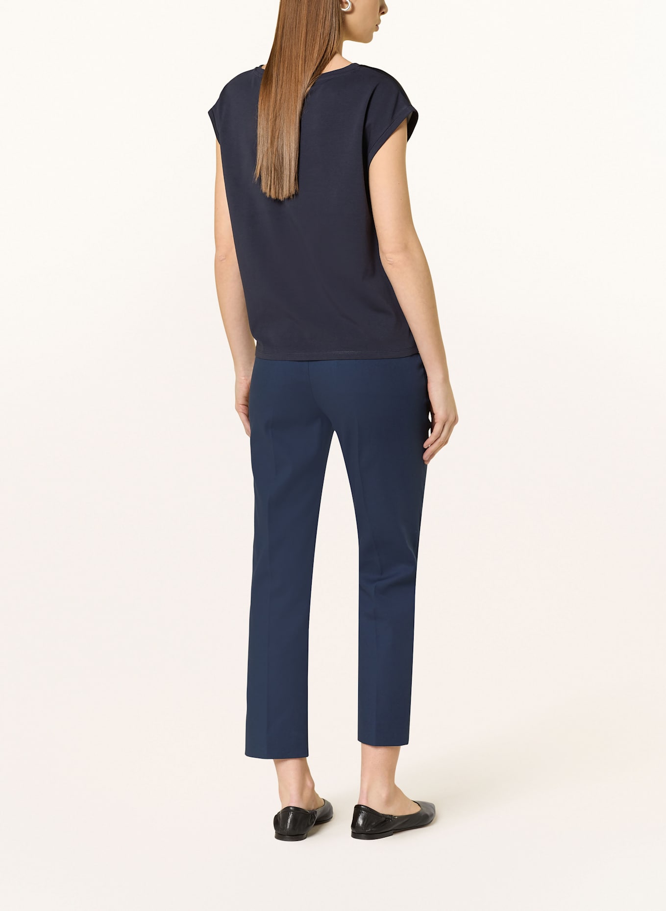 s.Oliver BLACK LABEL Blusenshirt: DUNKELBLAU / CREME