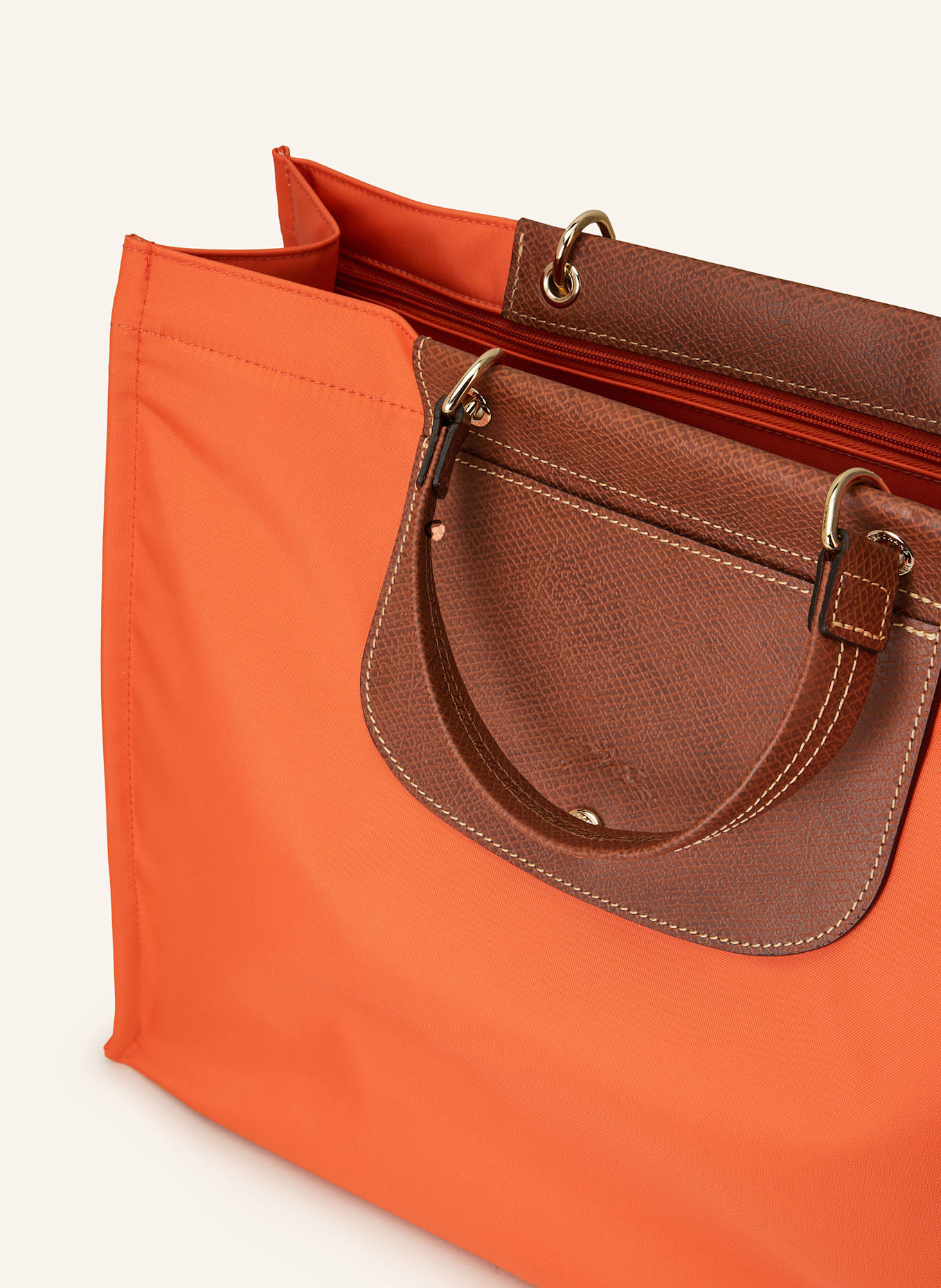 LONGCHAMP Shopper CABAS CANVAS TOTE BAG L: ORANGE