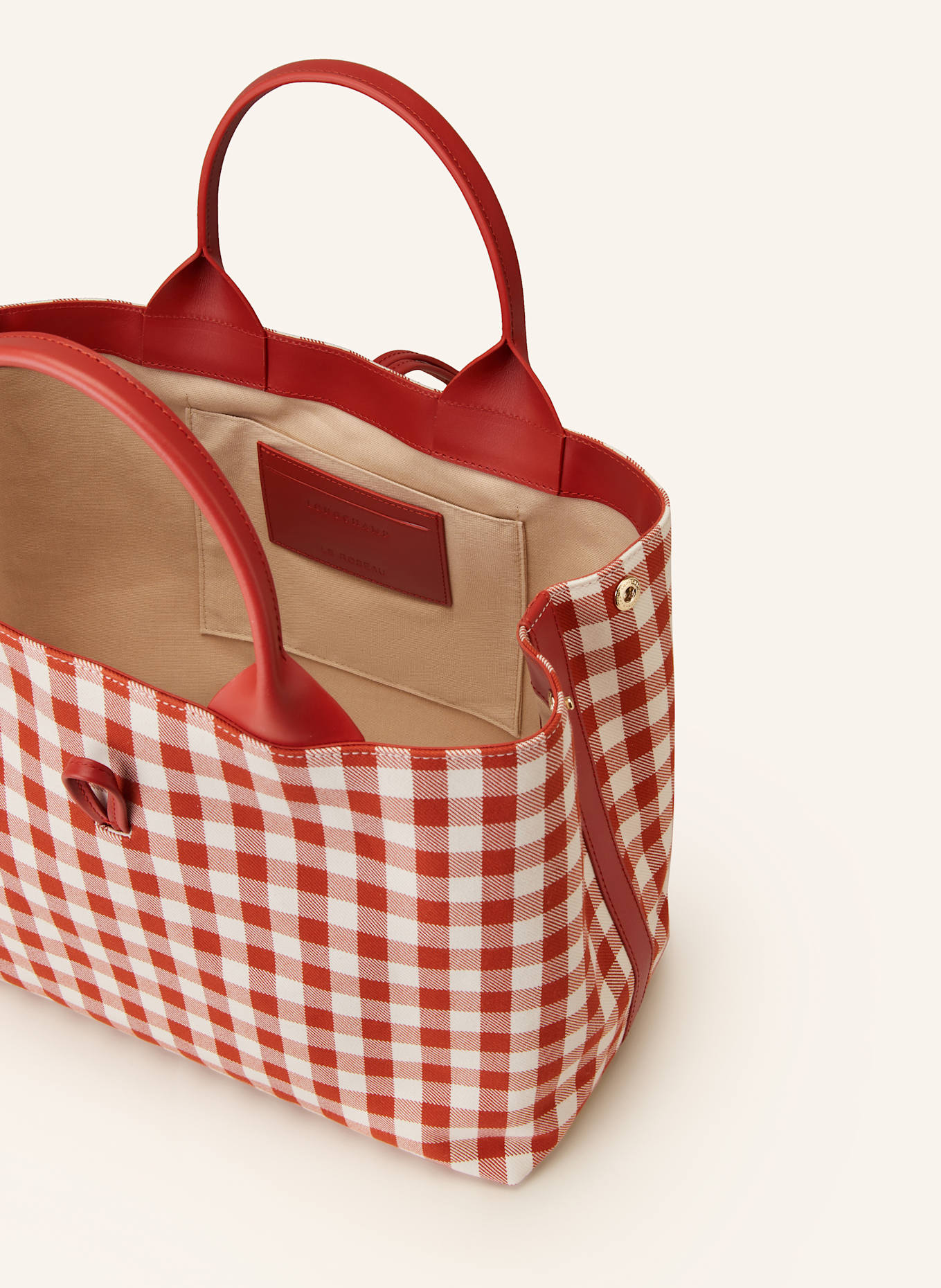 LONGCHAMP Shopper LE ROSEAU: ROT/ ECRU