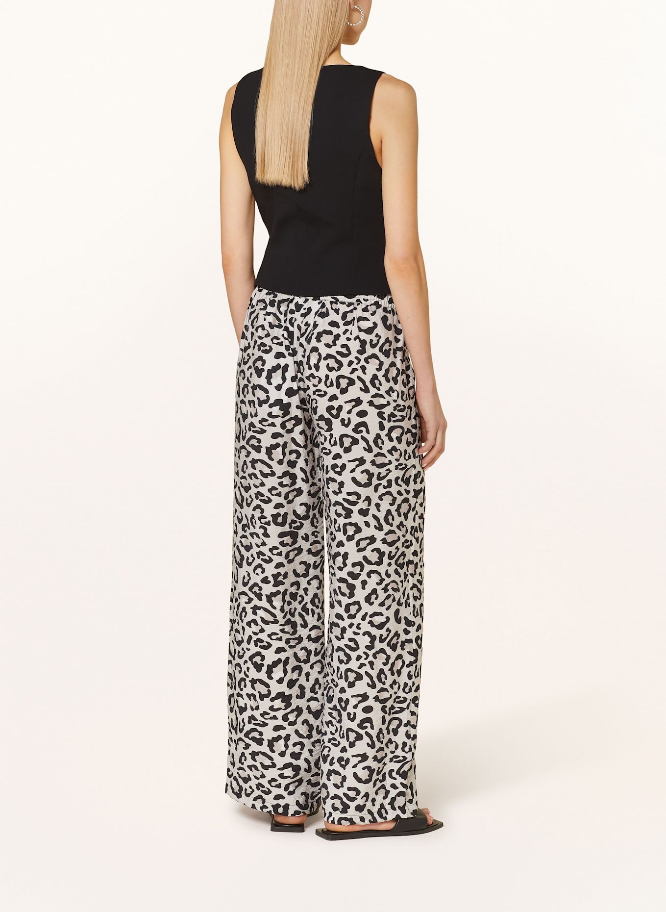 comma casual identity Marlenehose: HELLGRAU / SCHWARZ