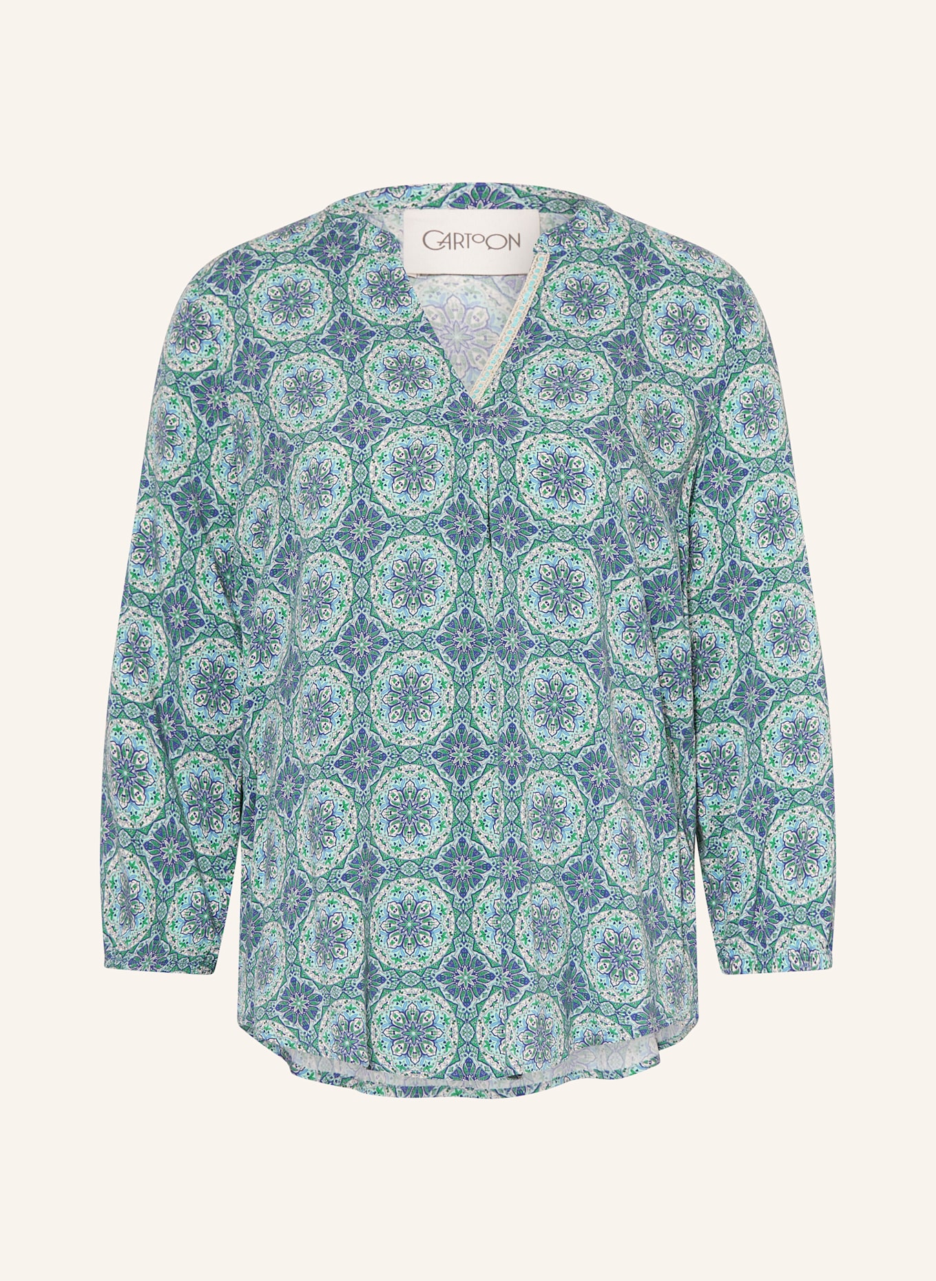 CARTOON Tunika mit 3/4-Arm: BLAU / TÜRKIS / GRÜN