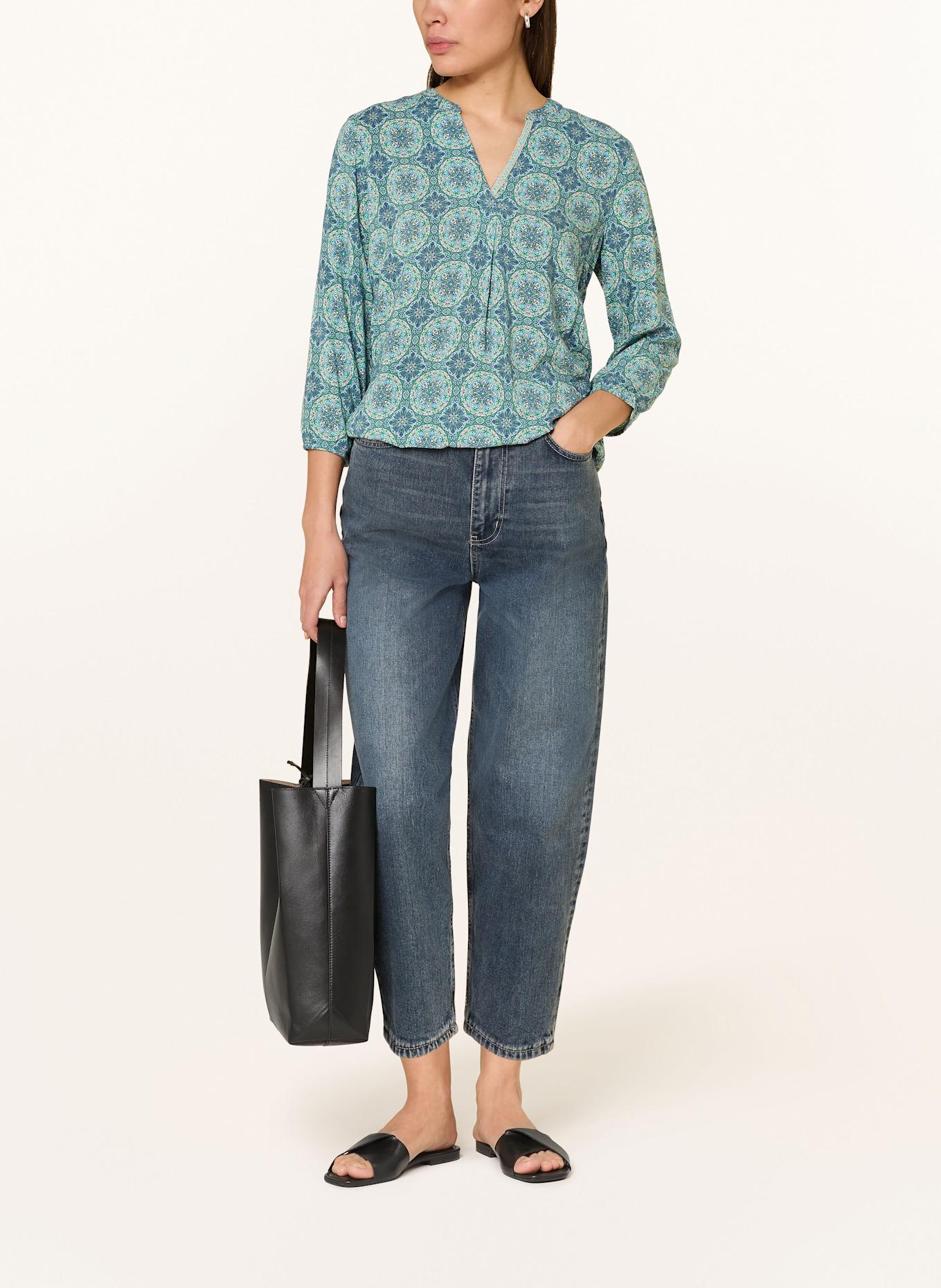 CARTOON Tunika mit 3/4-Arm: BLAU / TÜRKIS / GRÜN