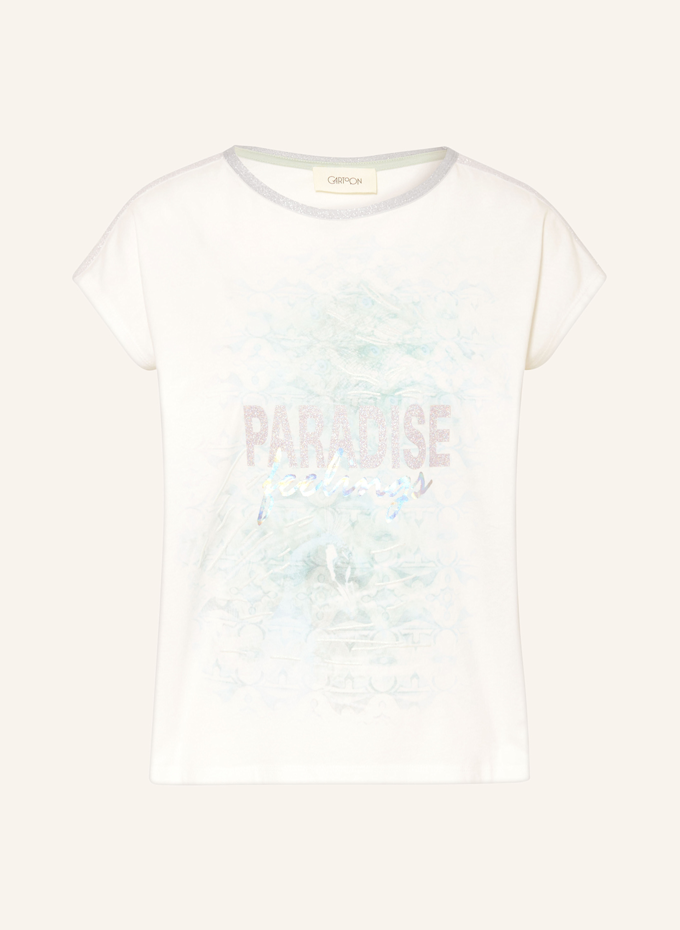 CARTOON T-Shirt mit Glitzergarn: WEISS