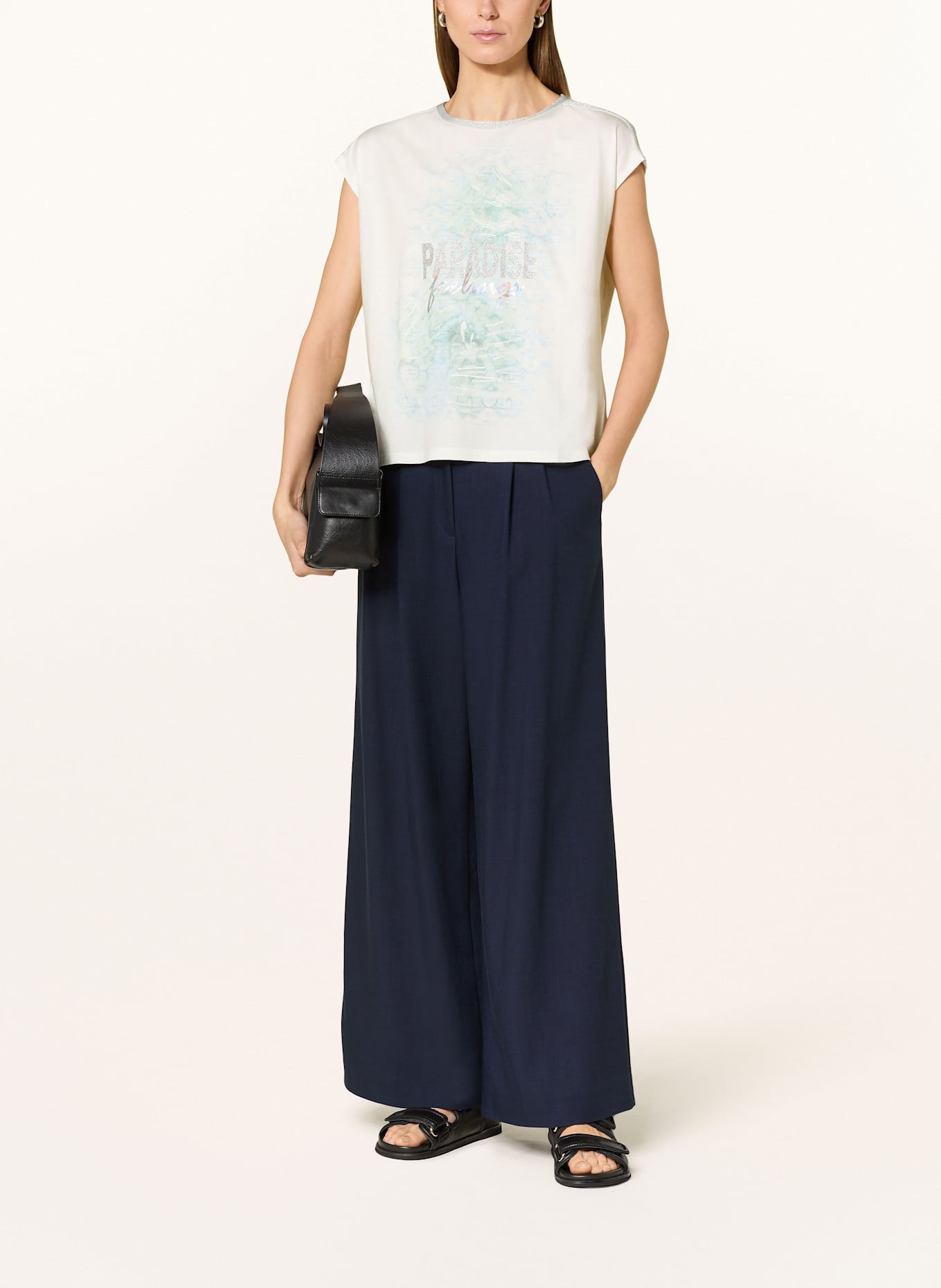 CARTOON T-Shirt mit Glitzergarn: WEISS