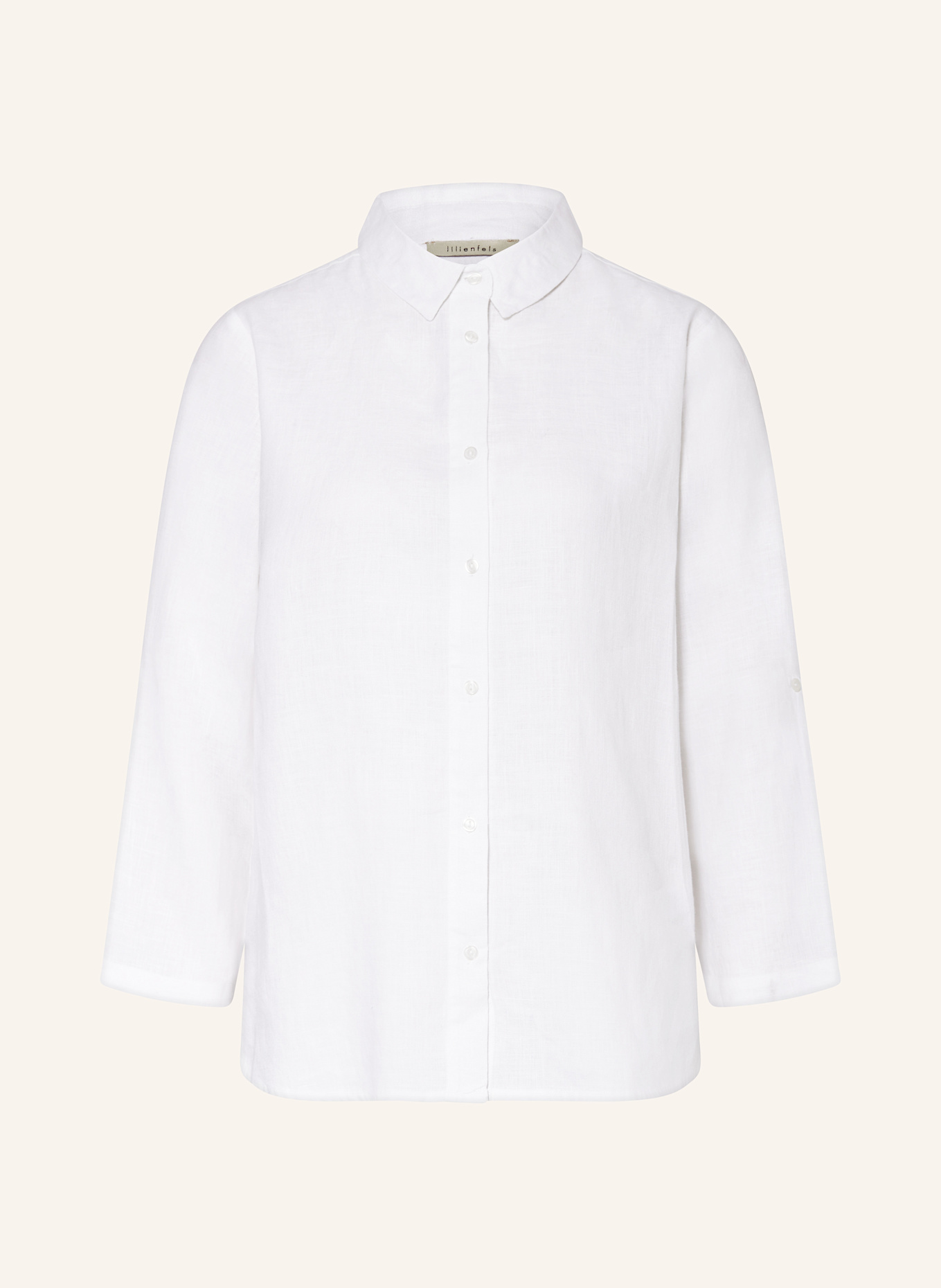 lilienfels Shirt blouse made of linen with 3/4 sleeves, Color: WHITE (Image 1)