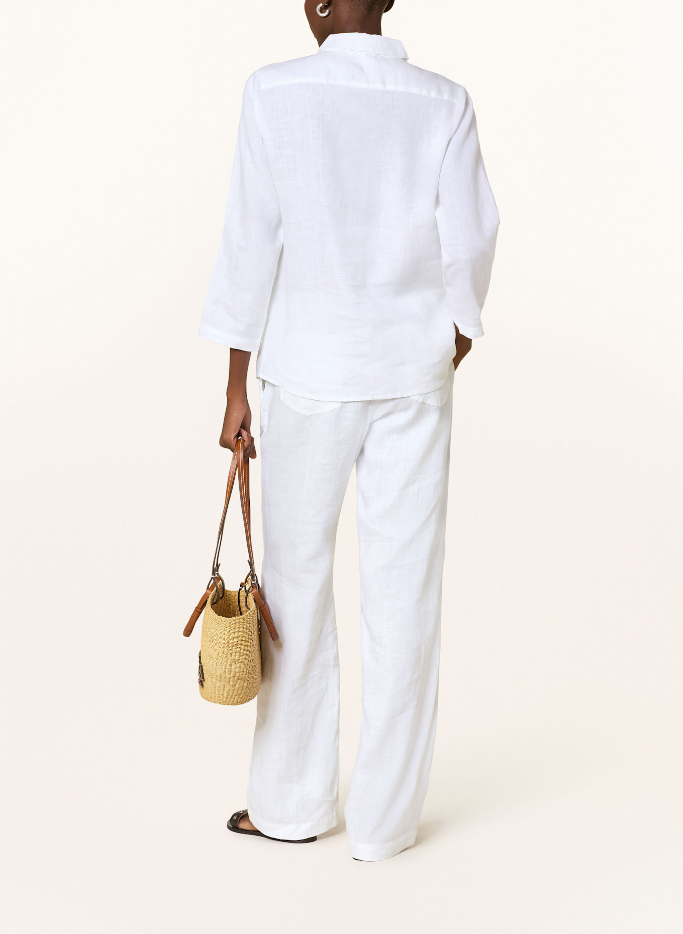 lilienfels Shirt blouse made of linen with 3/4 sleeves, Color: WHITE (Image 3)