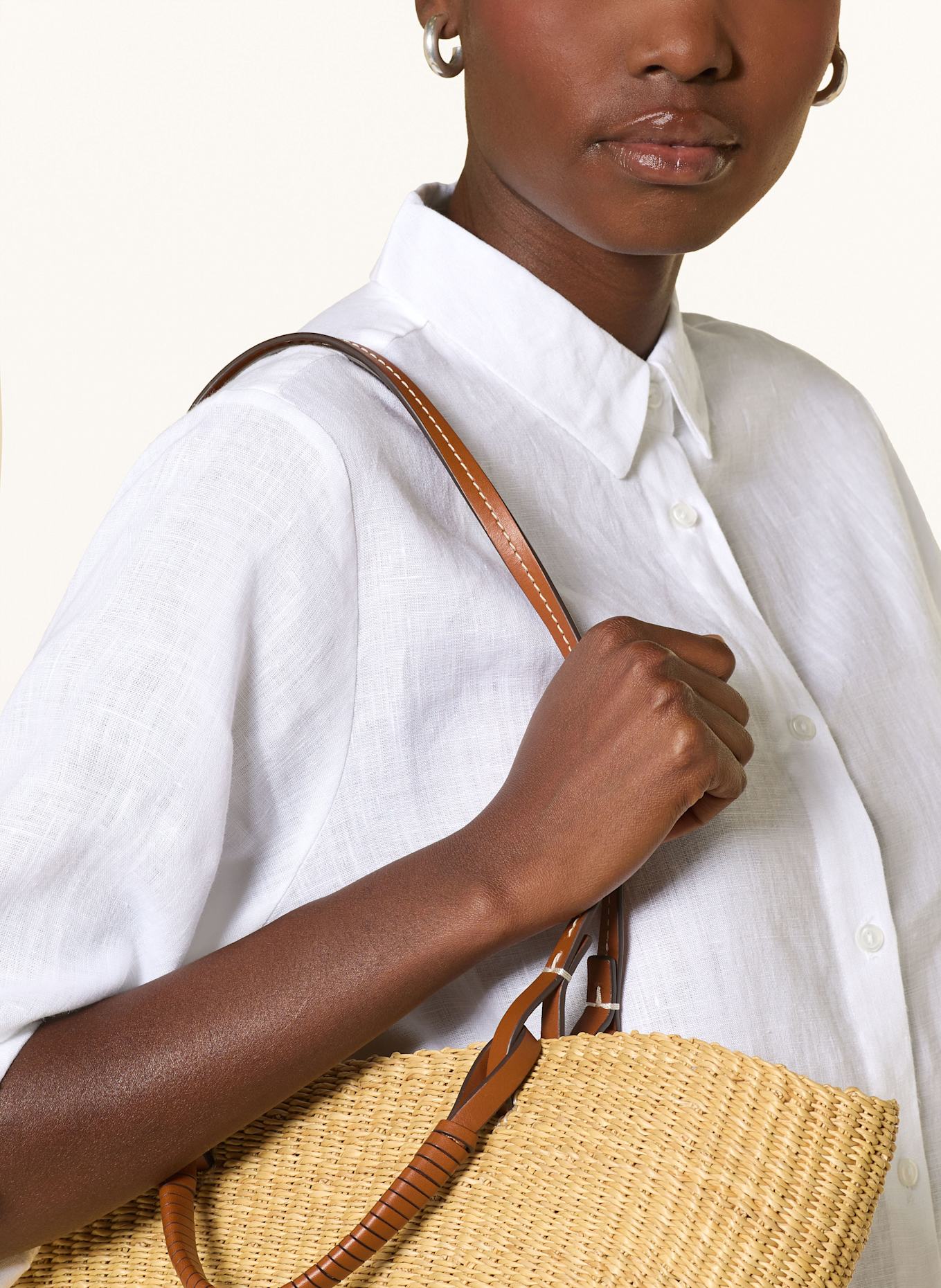 lilienfels Shirt blouse made of linen with 3/4 sleeves, Color: WHITE (Image 5)