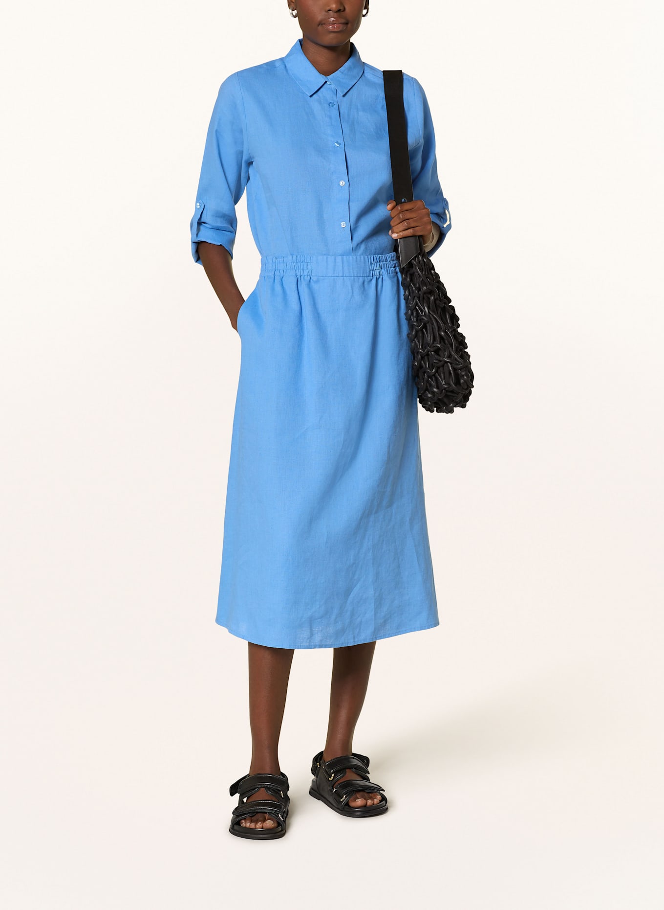 lilienfels Hemdbluse aus Leinen mit 3/4-Arm: 647 azur royal