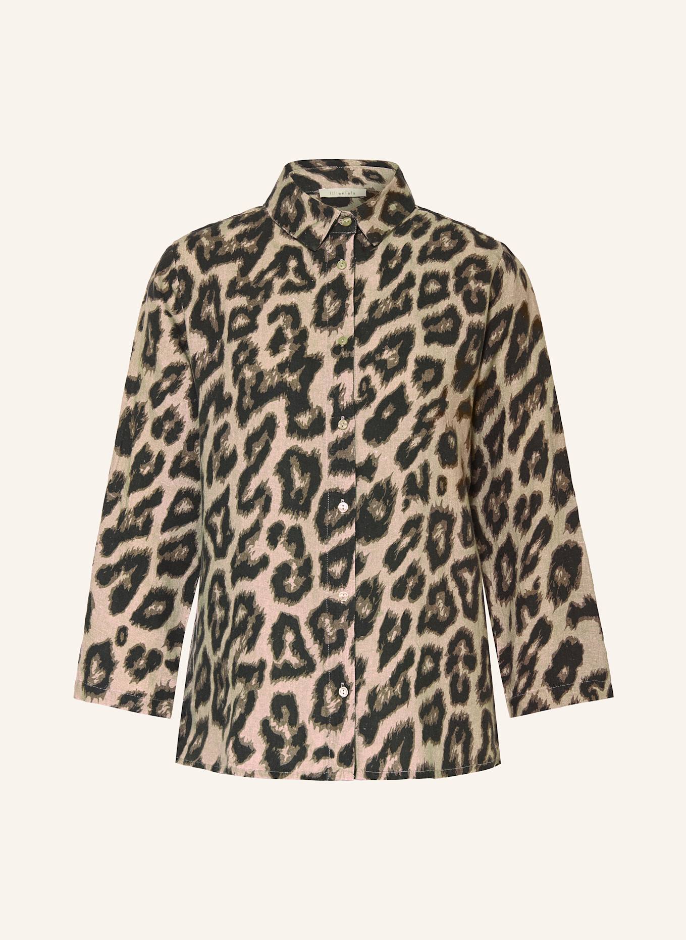 lilienfels Hemdbluse mit 3/4-Arm: HELLBRAUN / BRAUN / SCHWARZ