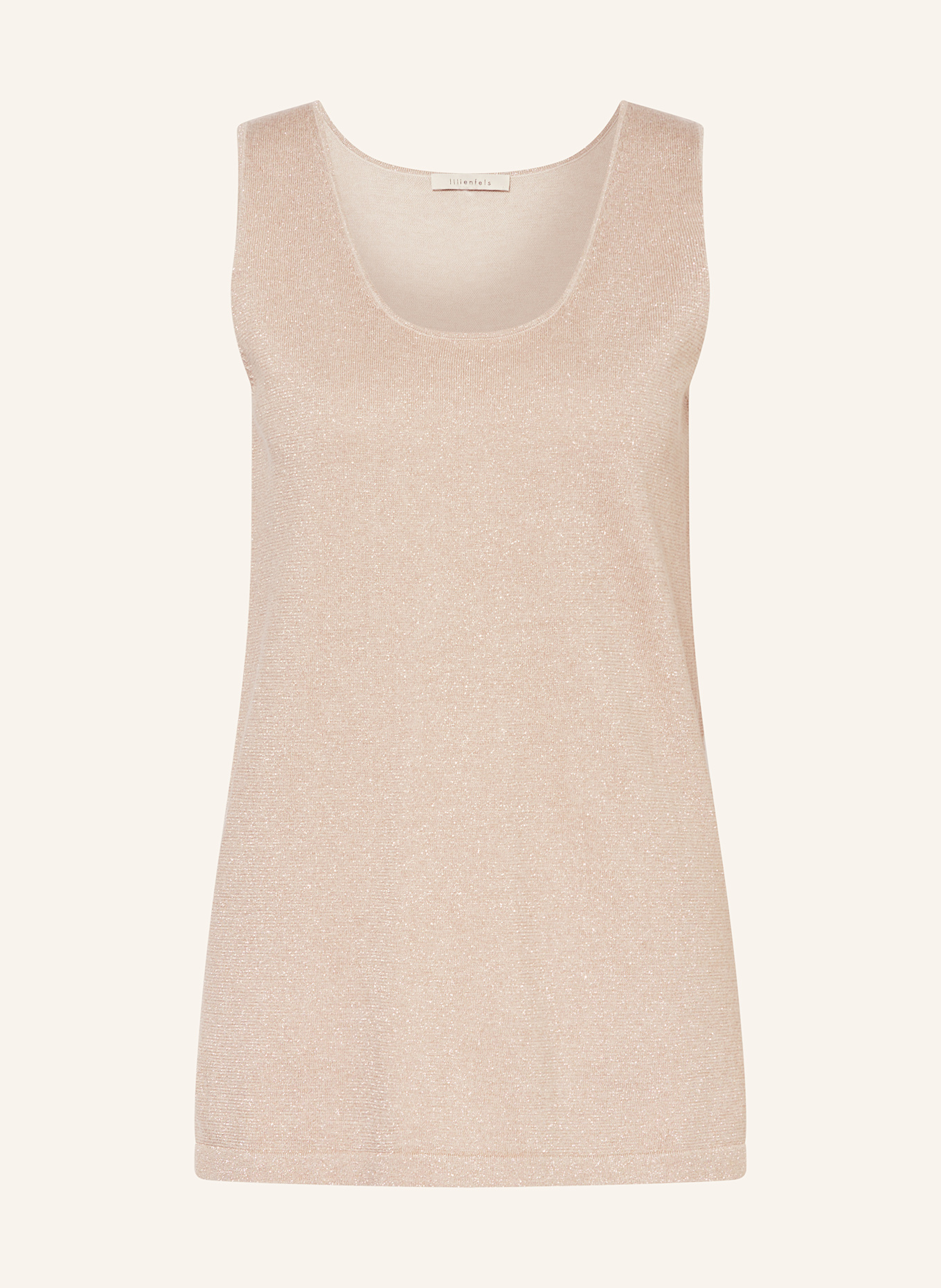 lilienfels Dzianinowy top z błyszczącą przędzą: ZŁOTY