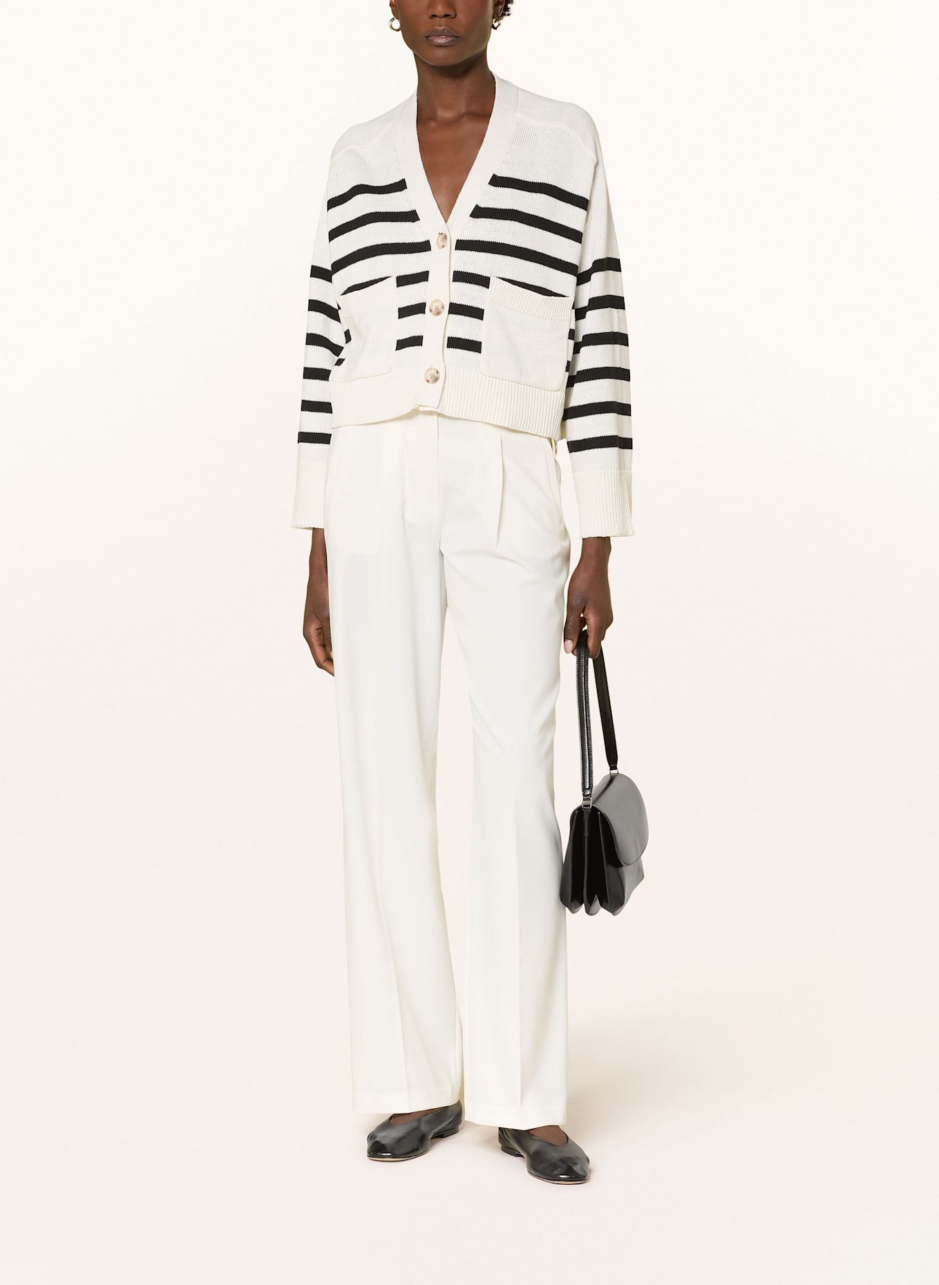 lilienfels Strickjacke: ECRU / SCHWARZ